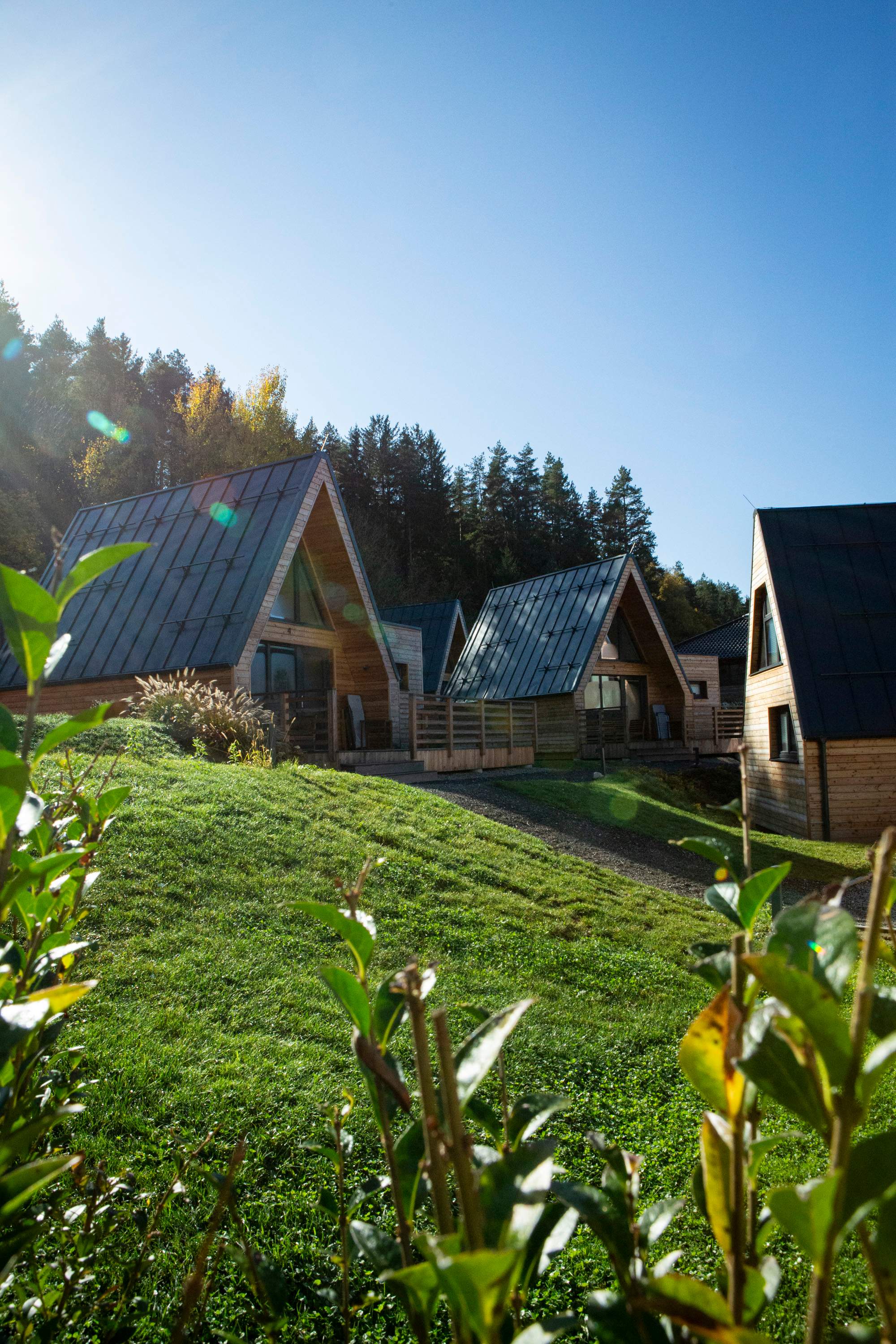Chaletdorf im Herbst