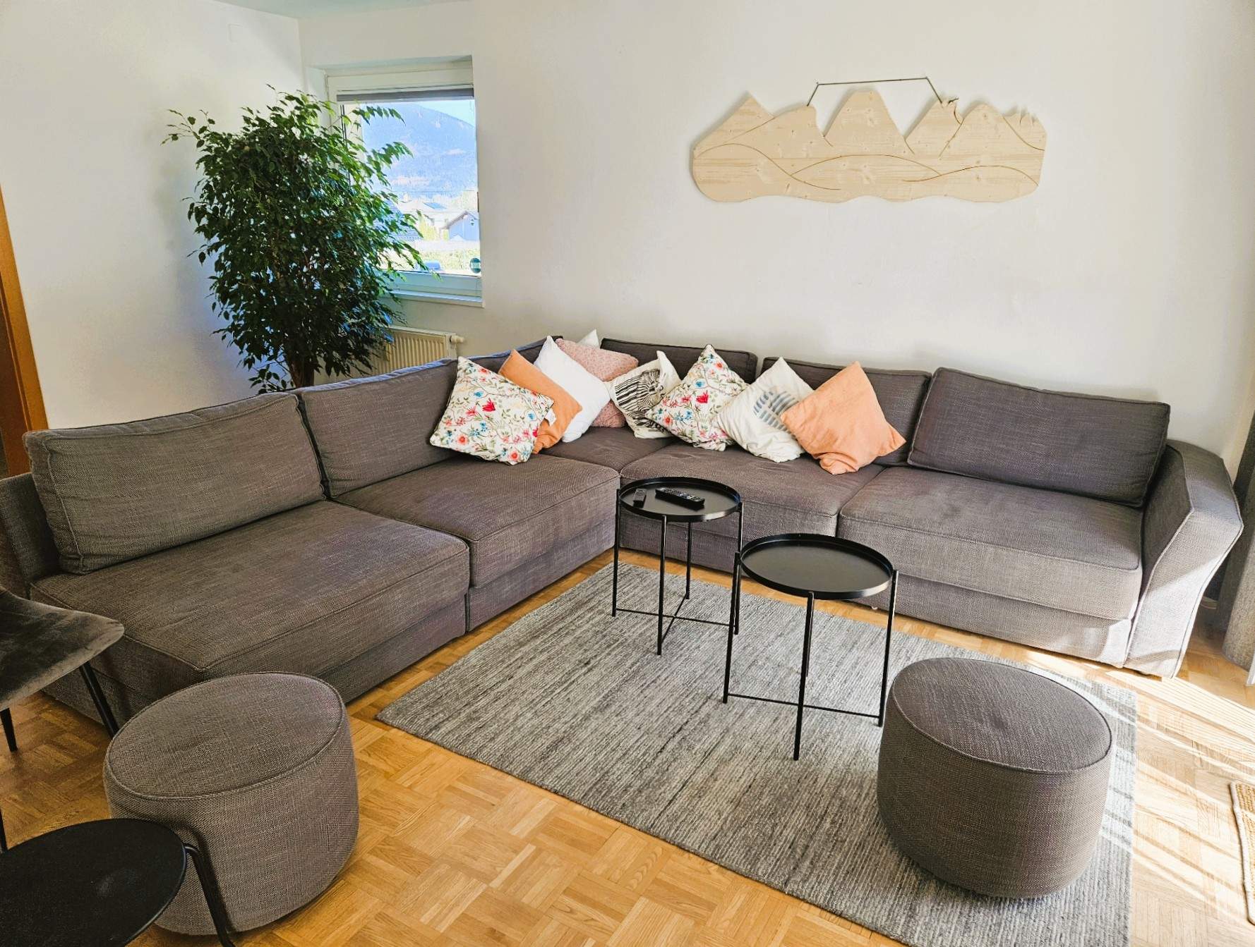 Wohnlandschaft im Apartment Ossiachersee