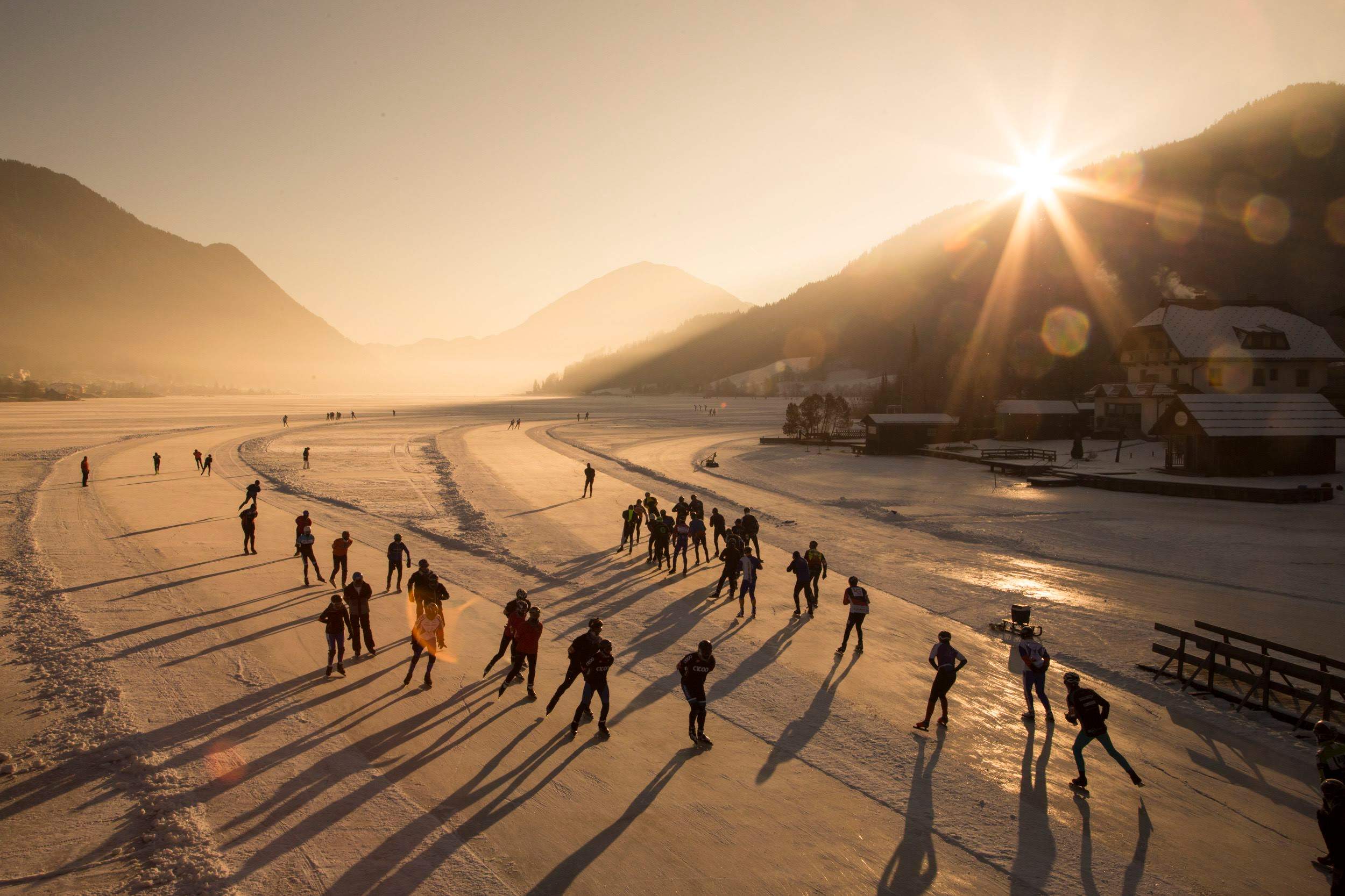 Ice skating on Europe's largest natural ice surface