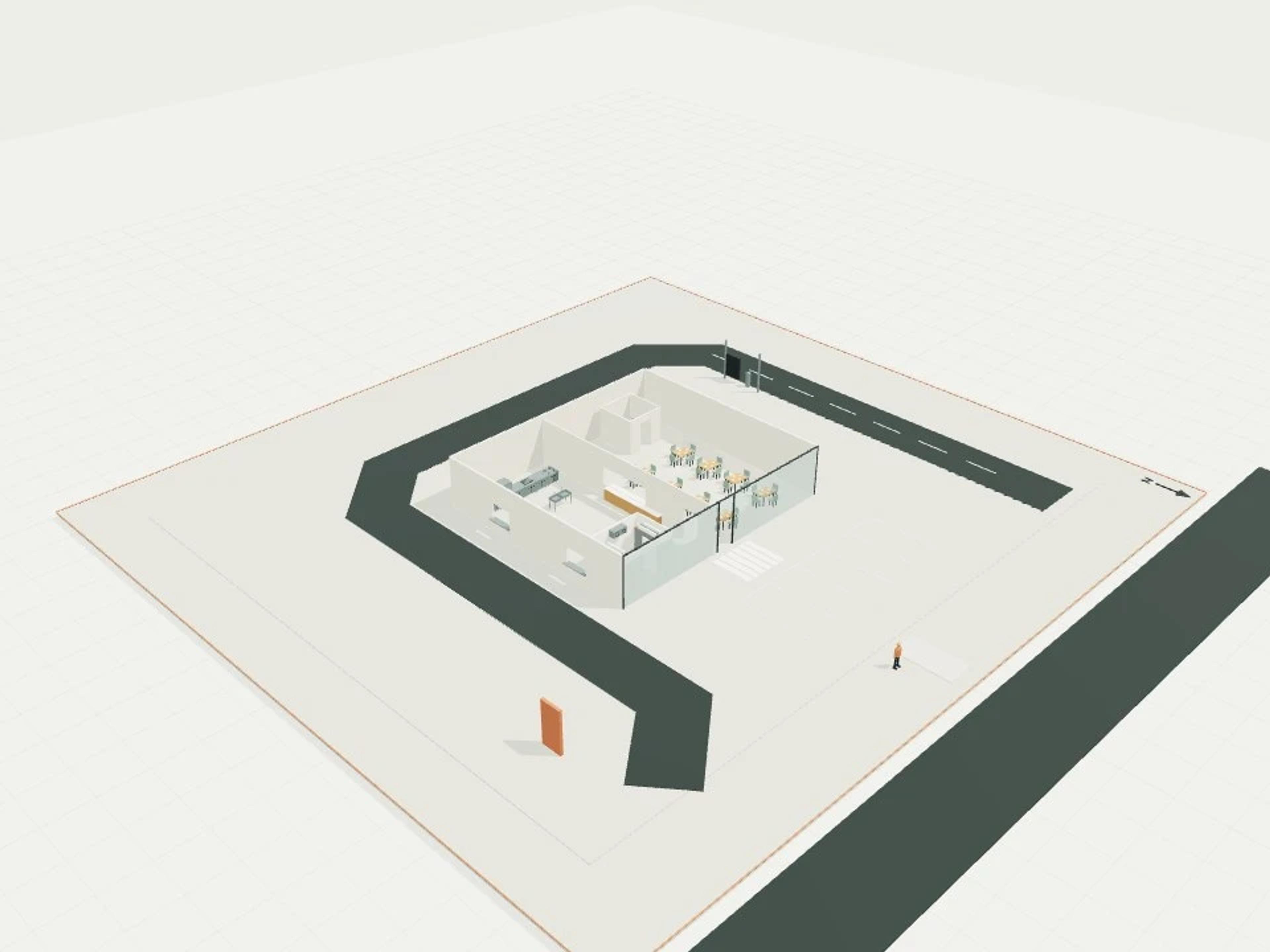 Drive-through QSR, ordering + stacking + service lane