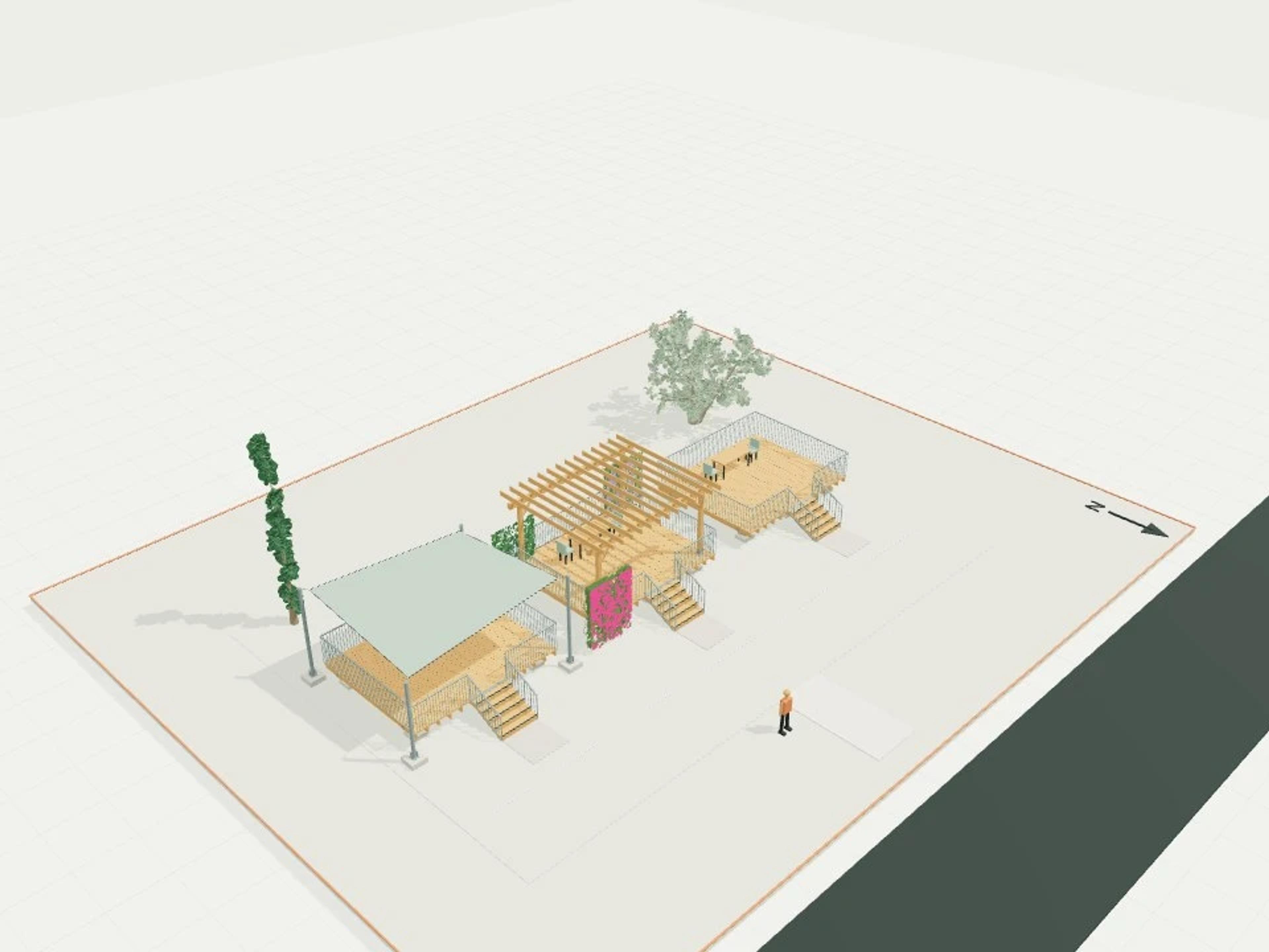 Pergola with climbers