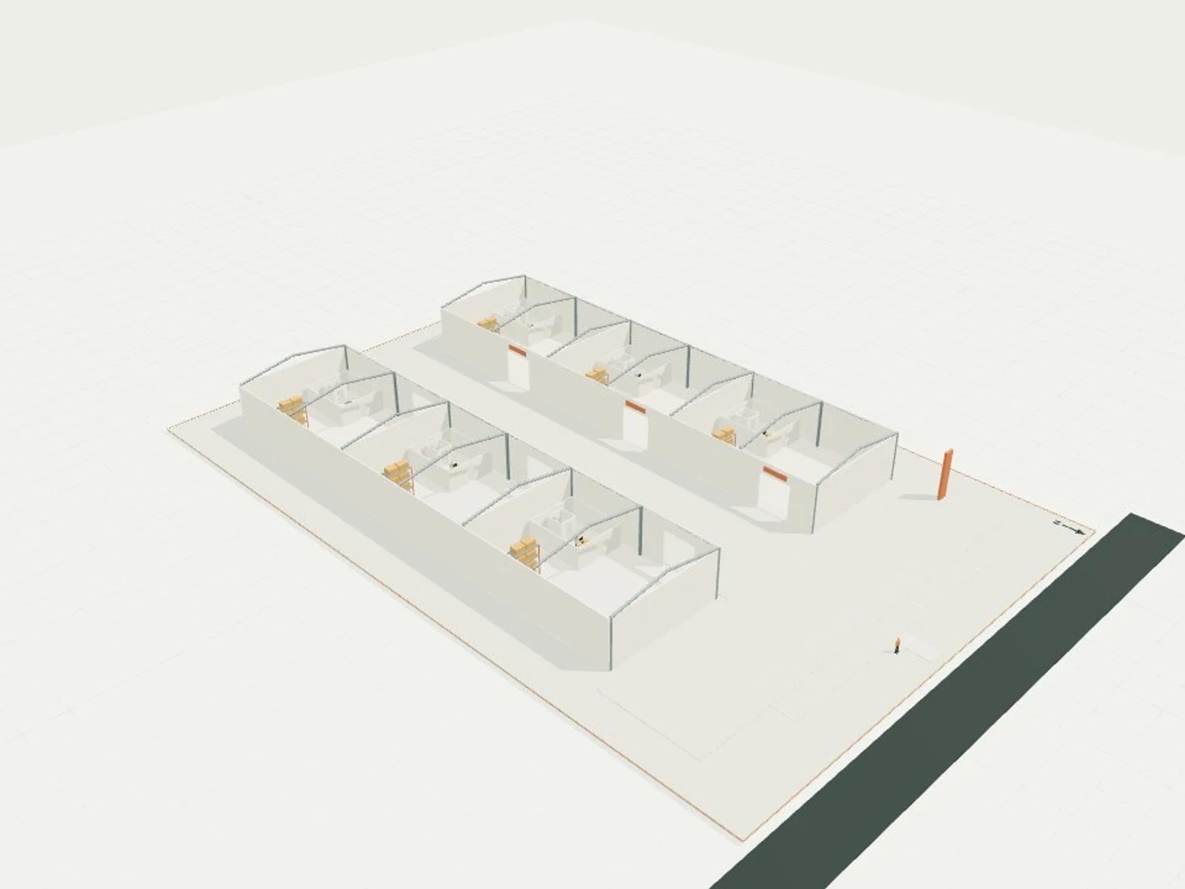 Industrial estate, 6 × 300 m² units