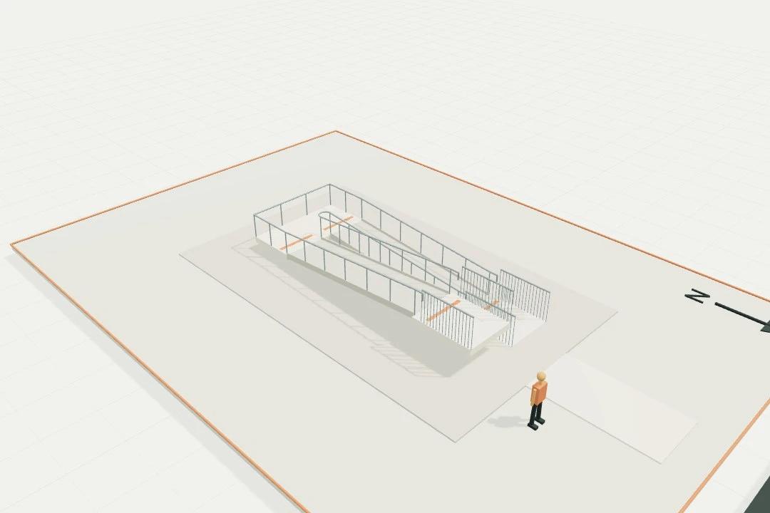Ramp module, 1:12 flights and 180° level turn