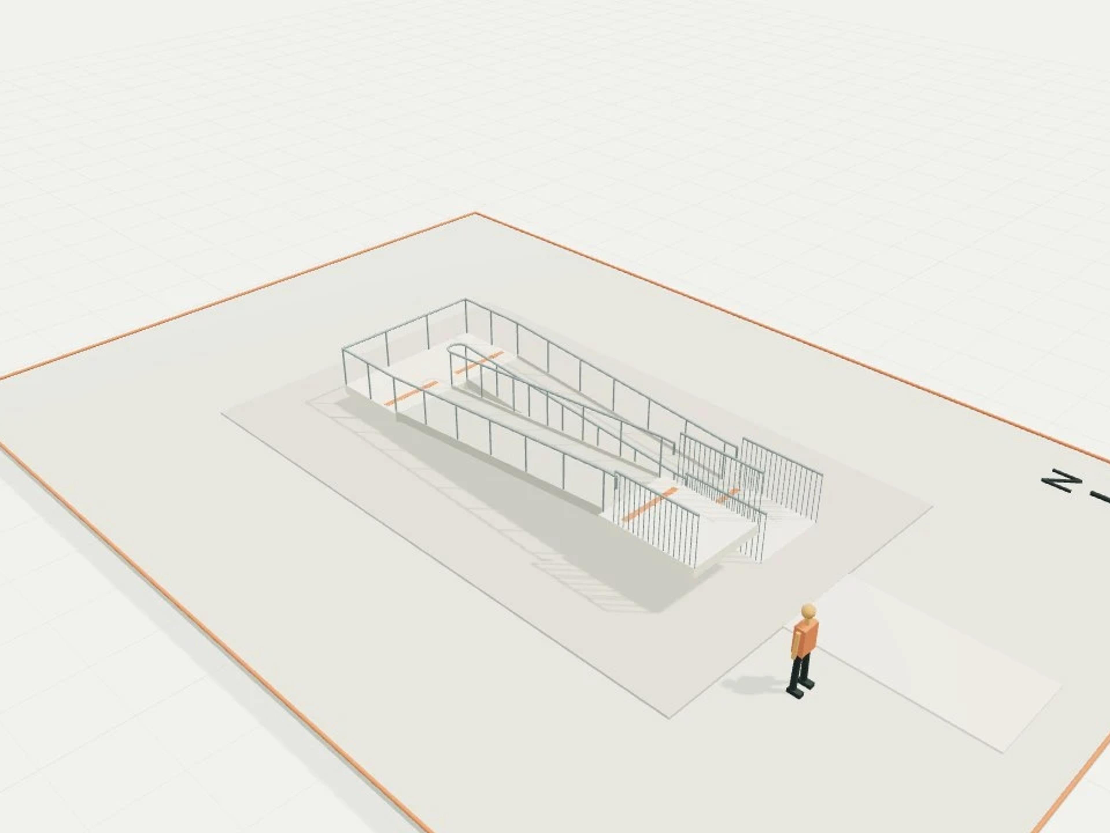 Ramp module, 1:12 flights and 180° level turn