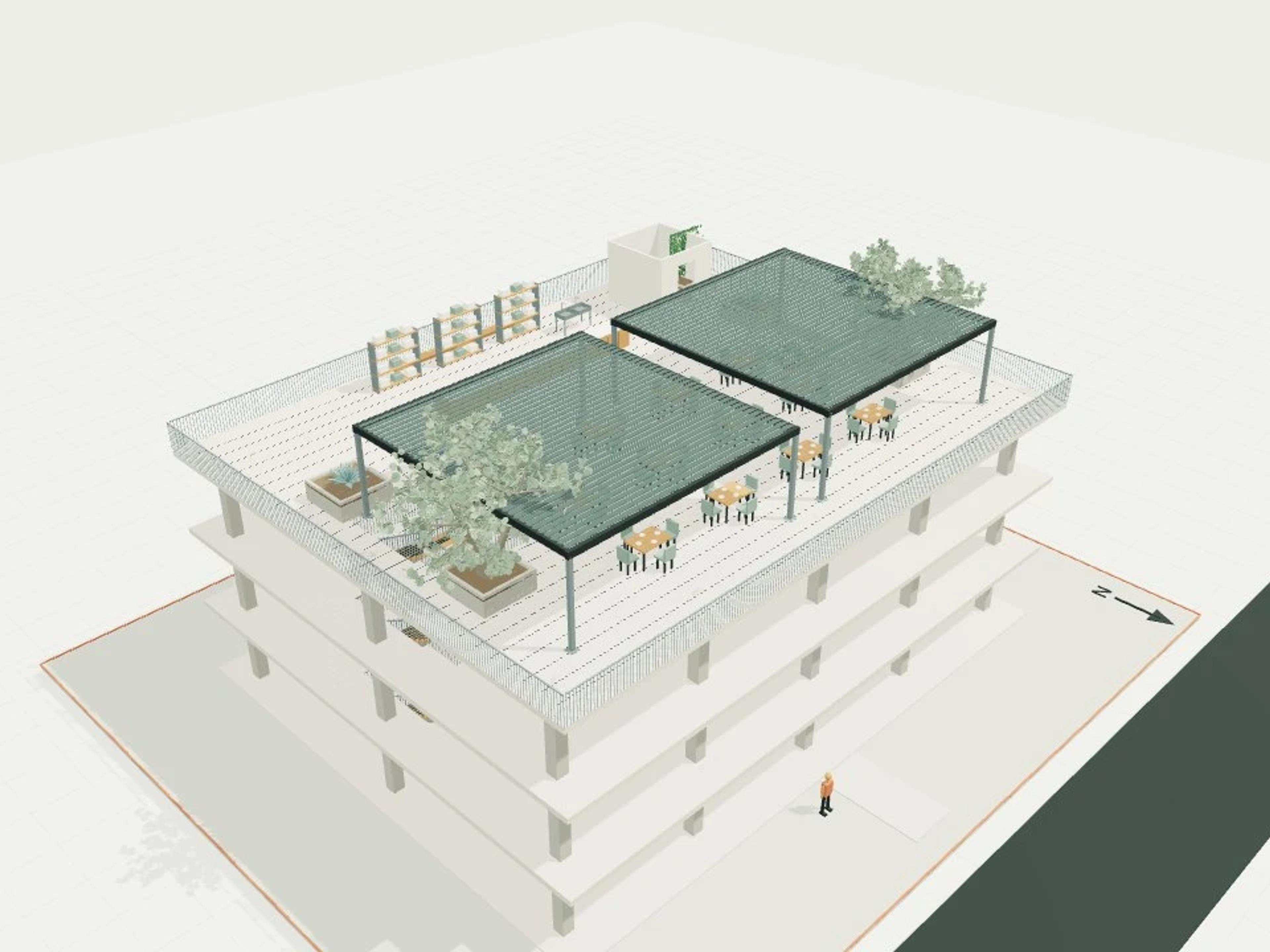 Rooftop bar planters