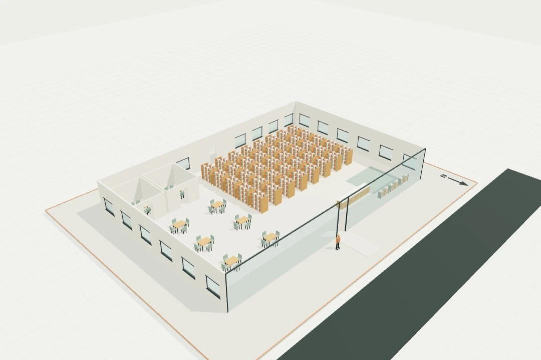 Small library, 600 m²