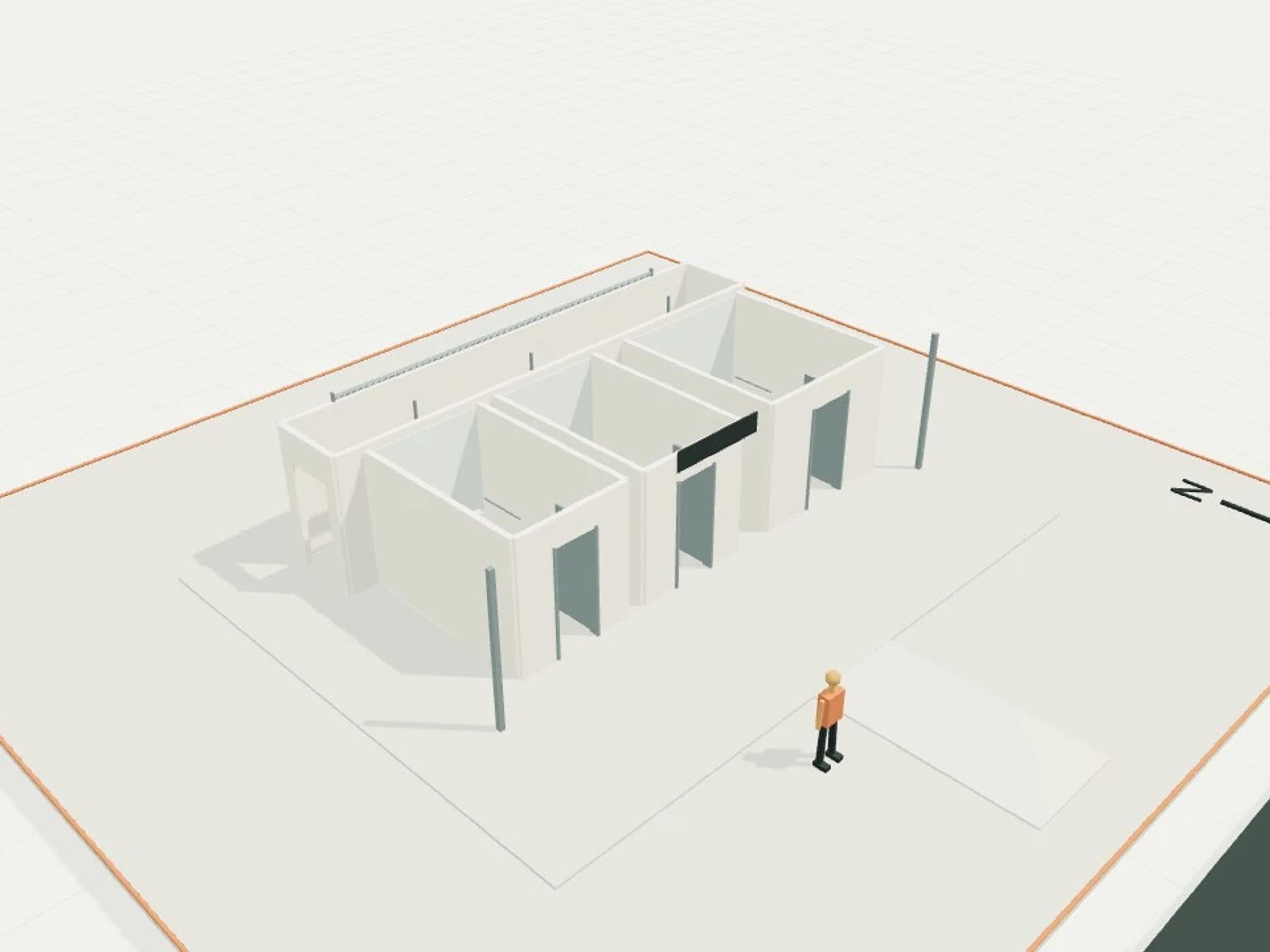 Public toilet block, accessible unit + durable service spine
