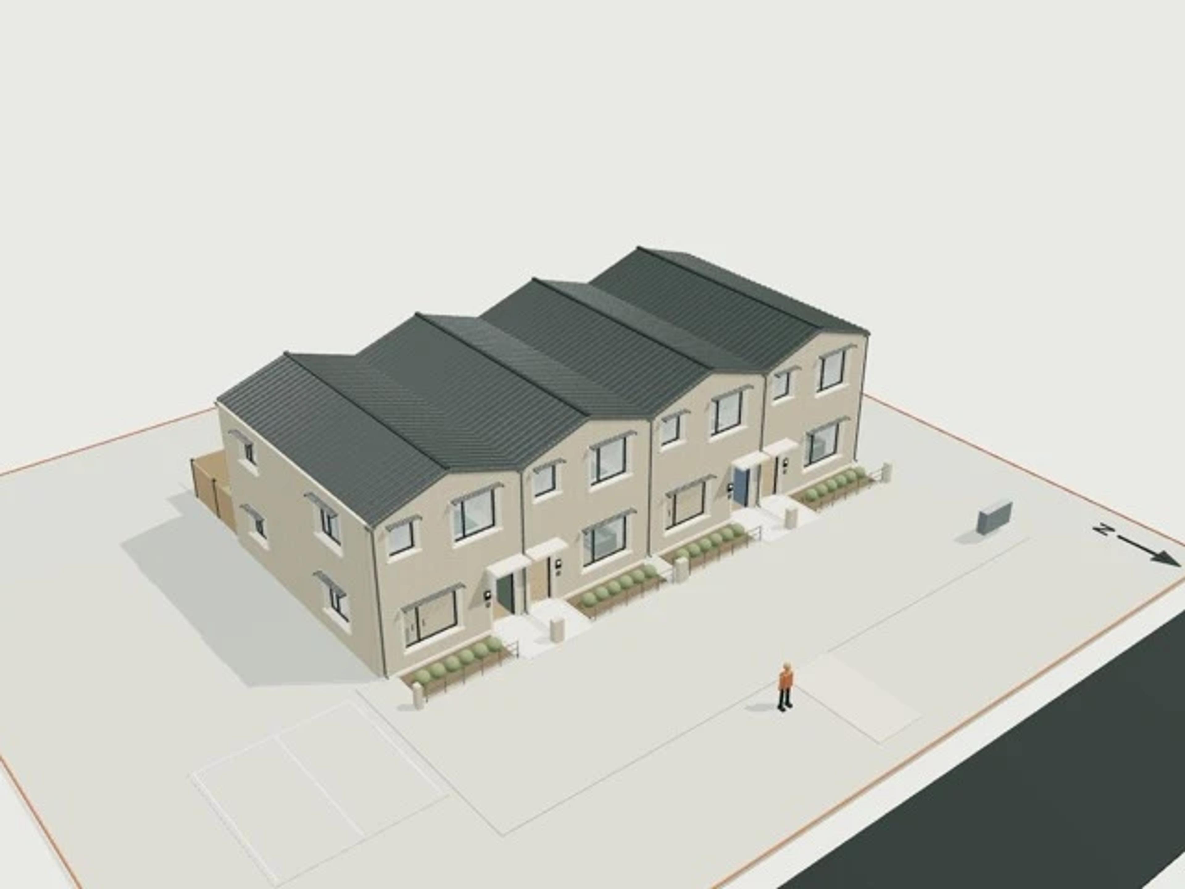 Townhouse row, 4 units, 2 storeys