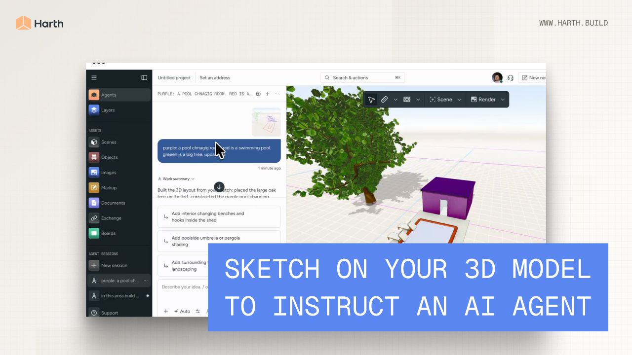 Sketch on Your 3D Model to Instruct an AI Agent