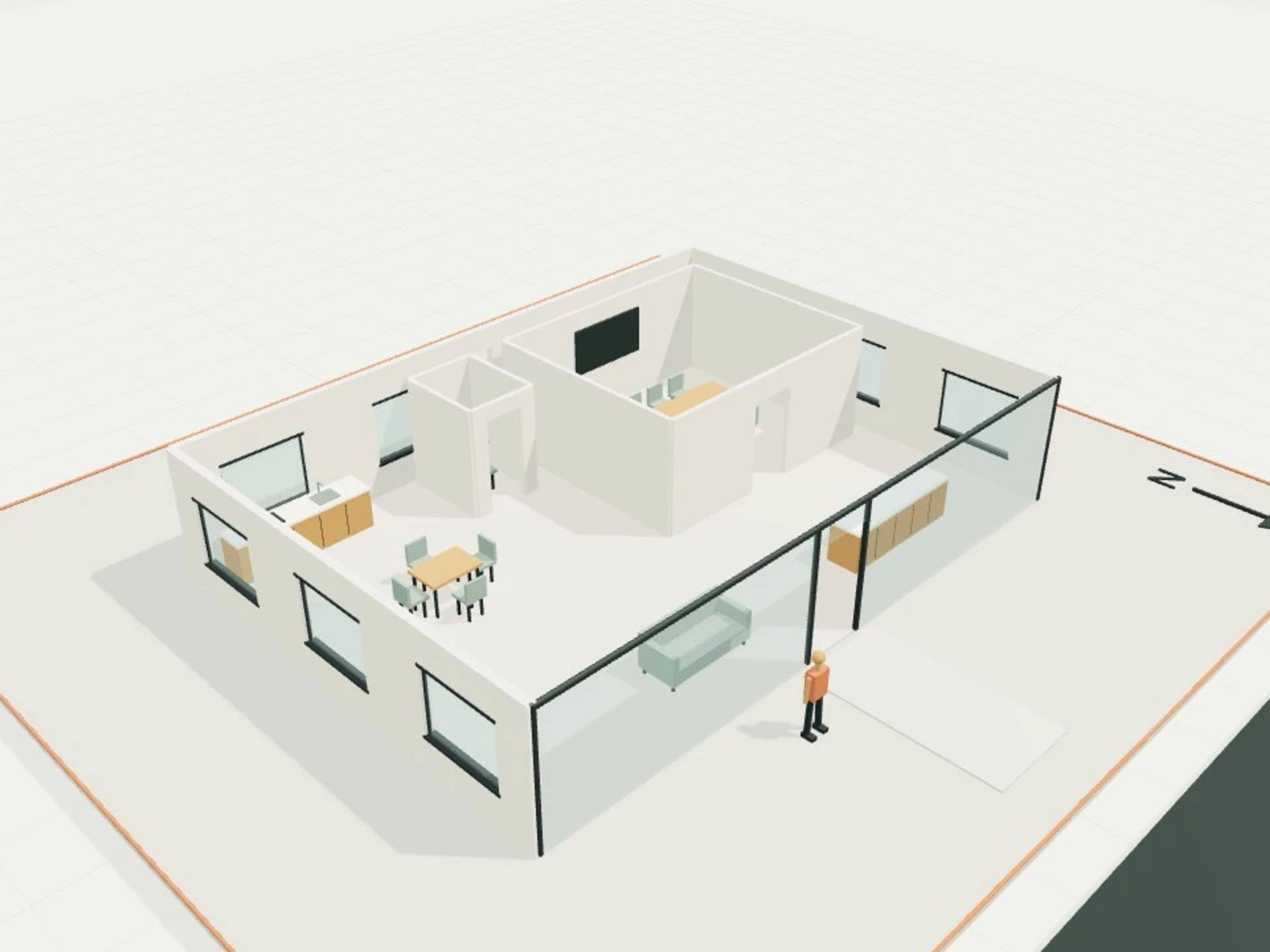 Office fit-out room set, 4 spaces
