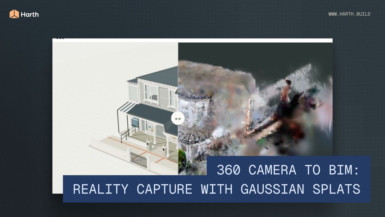 360 Camera to BIM: Reality Capture with Gaussian Splats