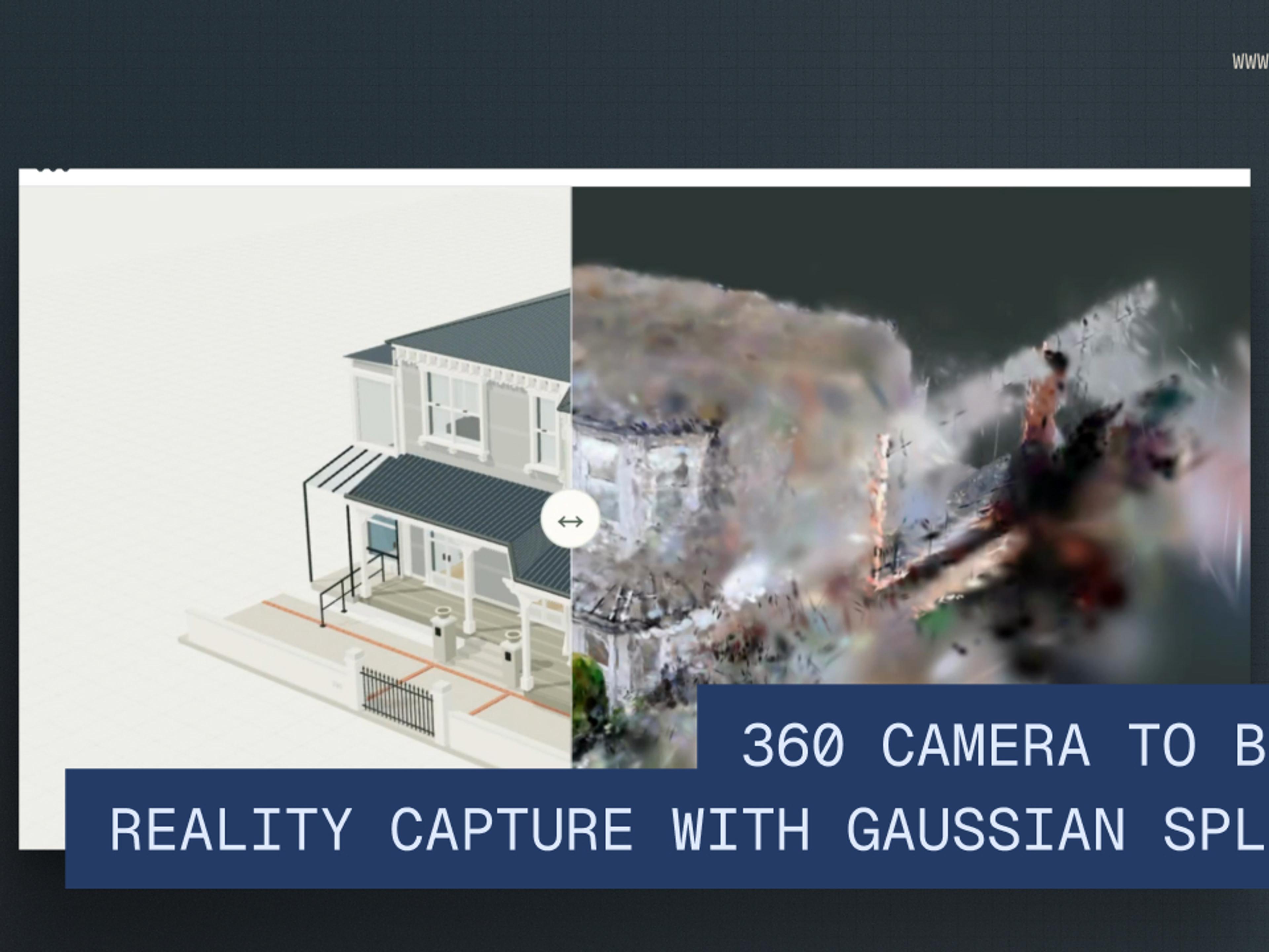 360 Camera to BIM: Reality Capture with Gaussian Splats