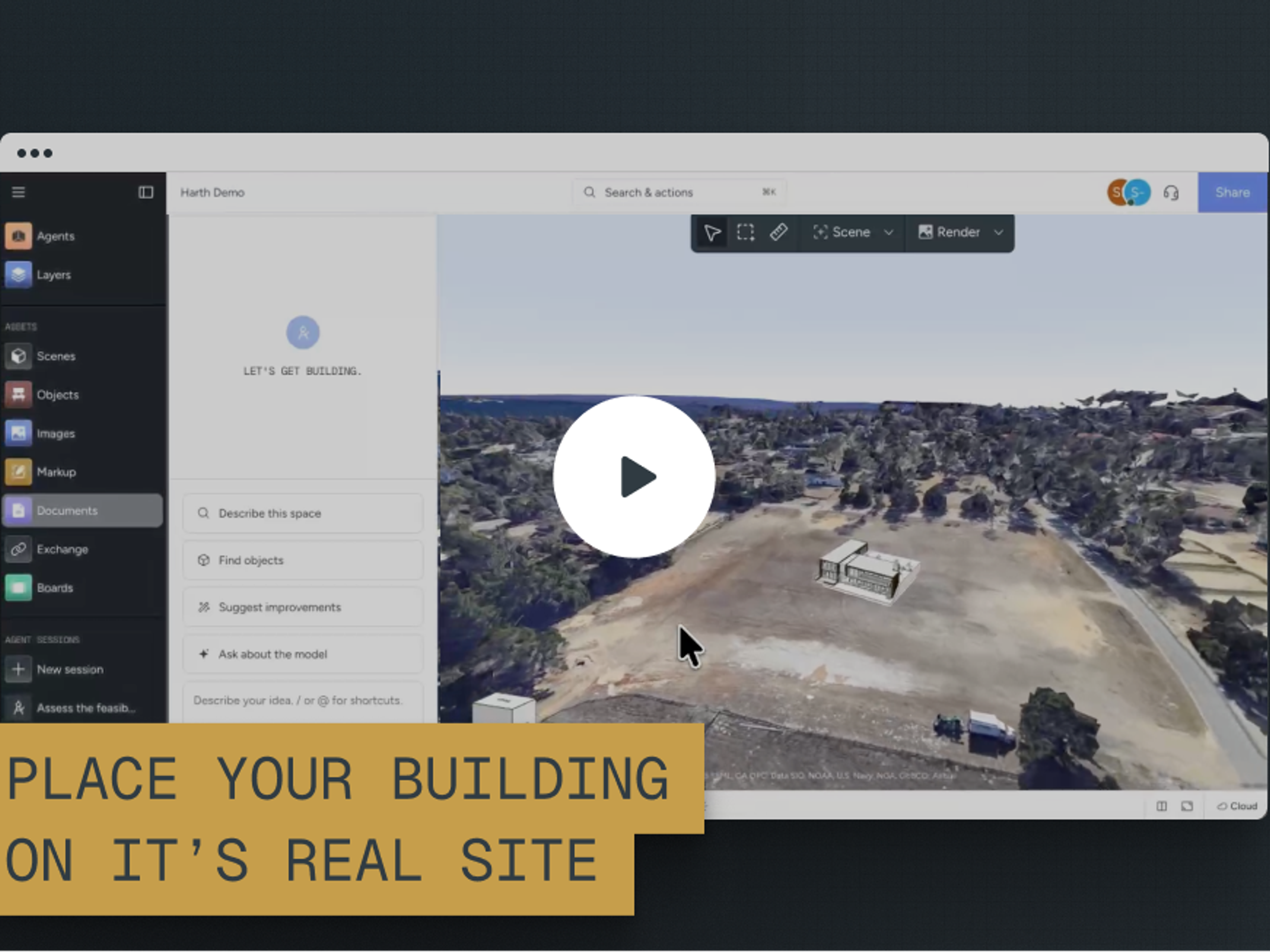 Place Your 3D Building on Its Real Site: 3D Satellite Mode