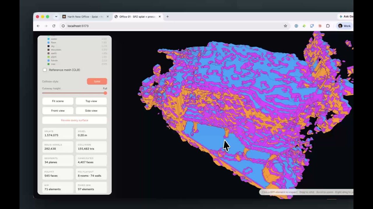 Scan to BIM with Gaussian Splats: 360 Video to Editable BIM Model