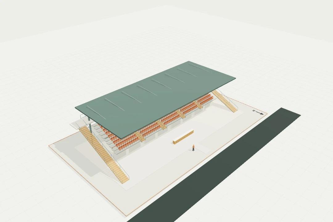 Grandstand, 500 seats