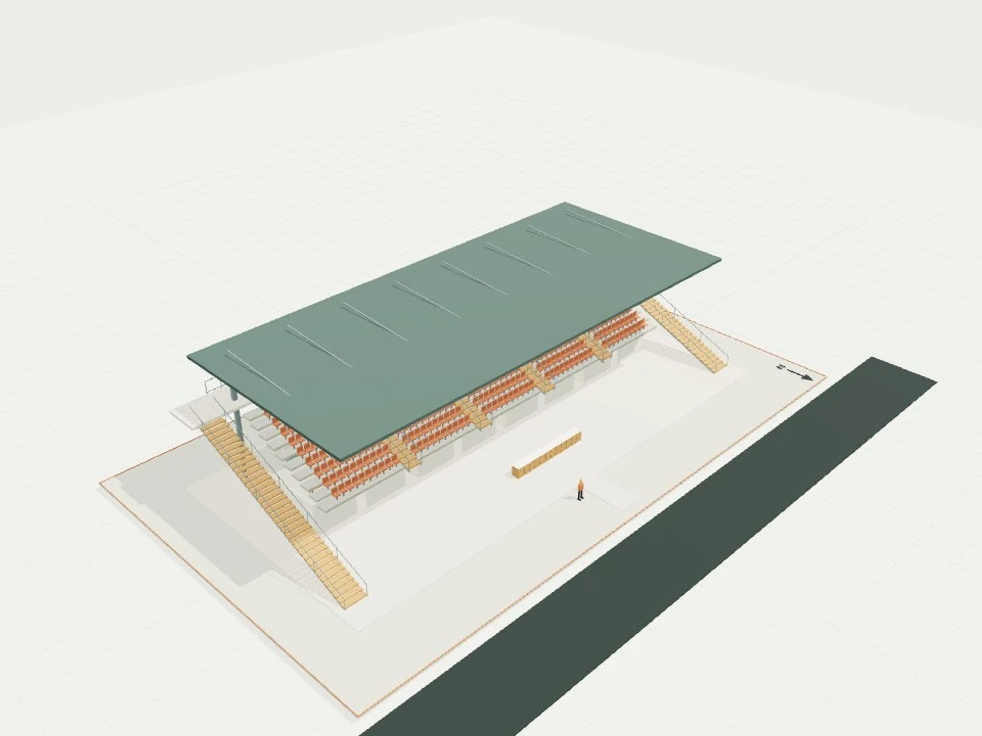 Grandstand, 500 seats