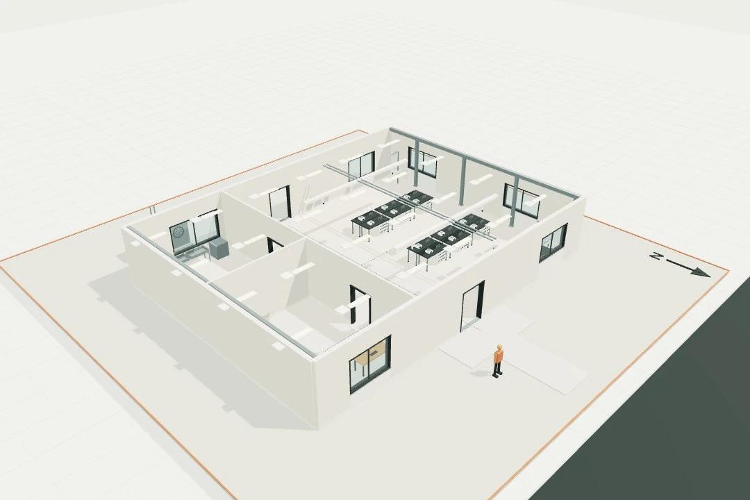 Service Spine · 300 m² Wet Laboratory
