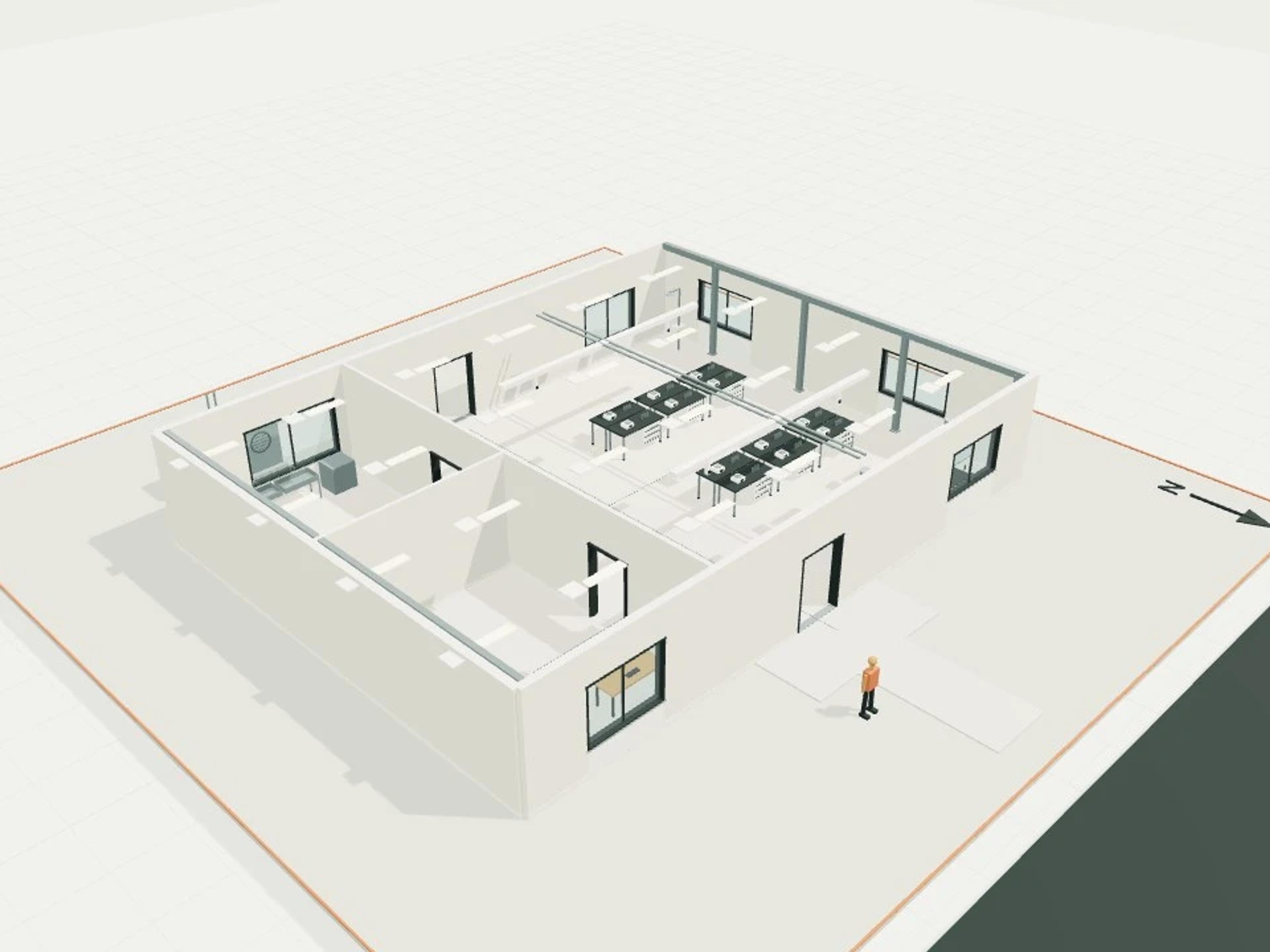 Service Spine · 300 m² Wet Laboratory