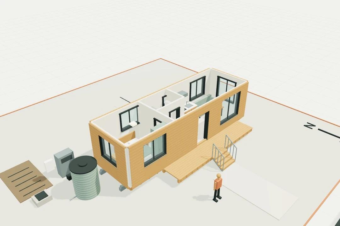 Service Bay · 30 m² Skid Home