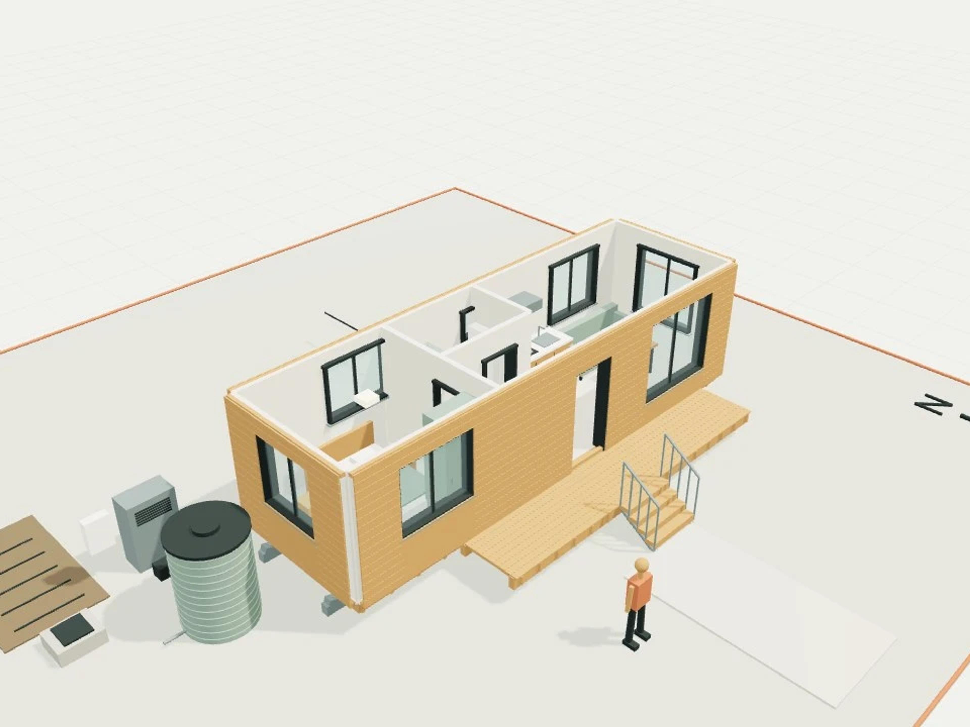Service Bay · 30 m² Skid Home
