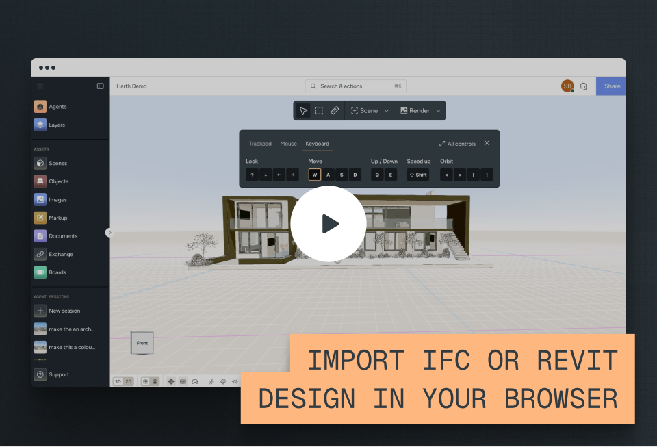 Harth Quickstart: Import IFC or Revit & Design in Your Browser