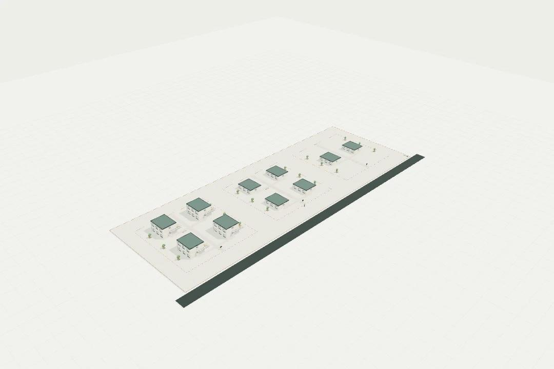 Three identical plots, two / four / eight dwelling options