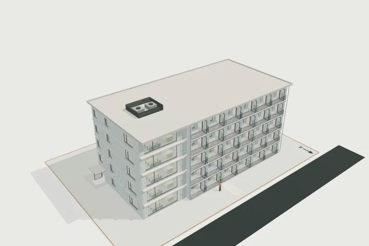 Build-to-rent / co-living, 60 studios, 5 storeys