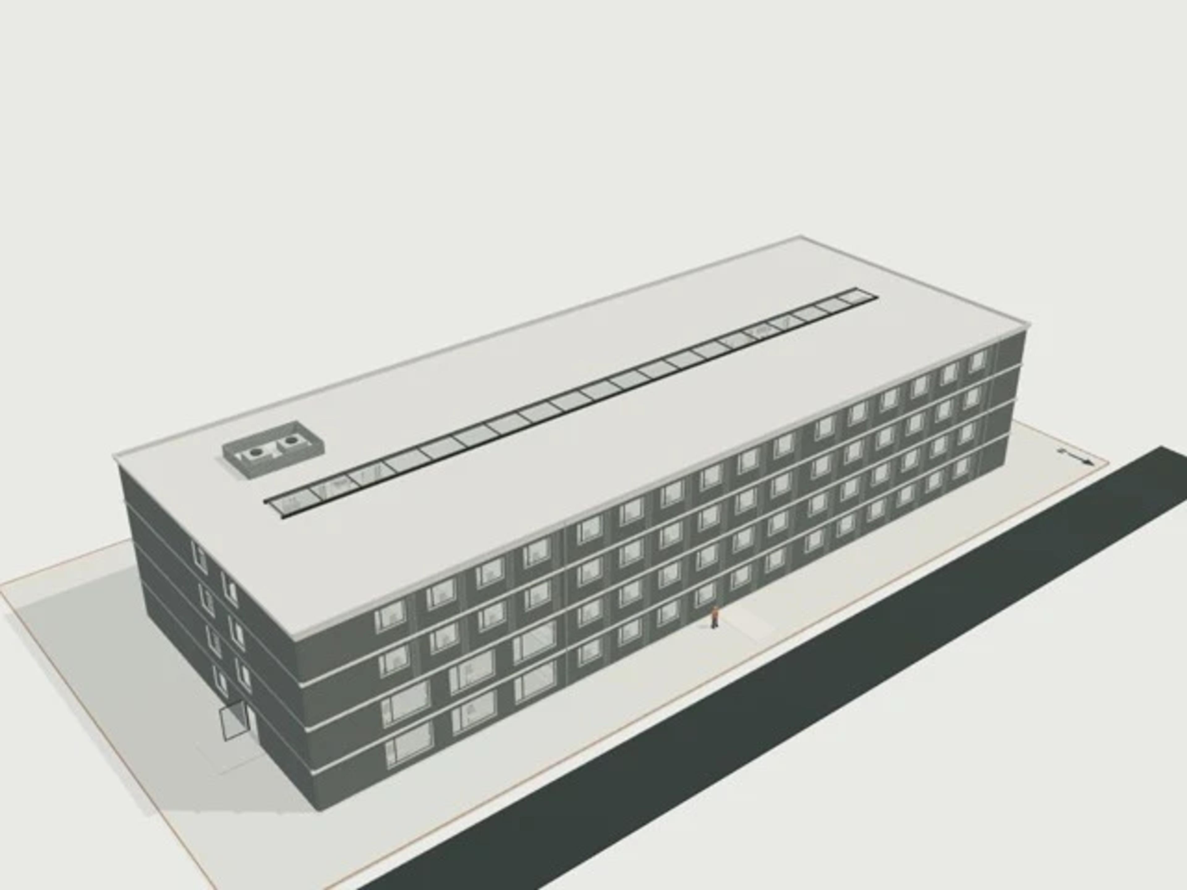 Student accommodation, 100 beds, 4 storeys