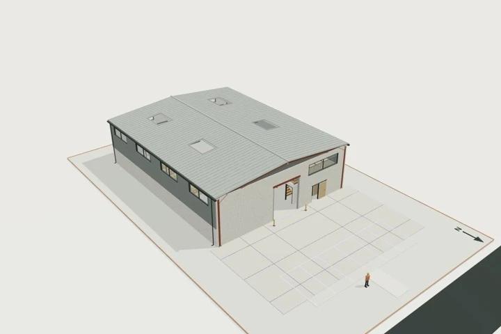 Light industrial unit, 500 m², 6 m clear