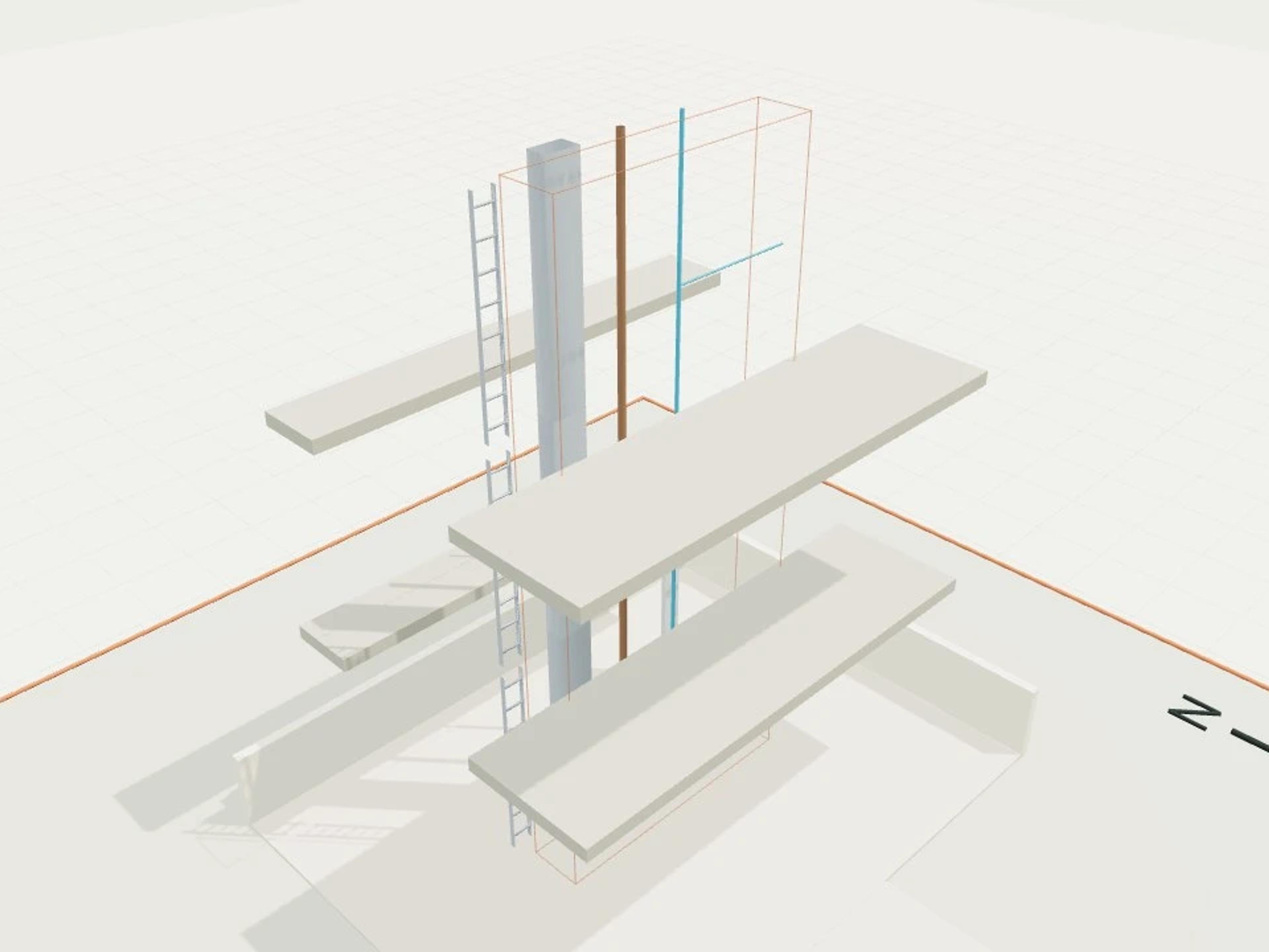 Multi-service riser cutaway