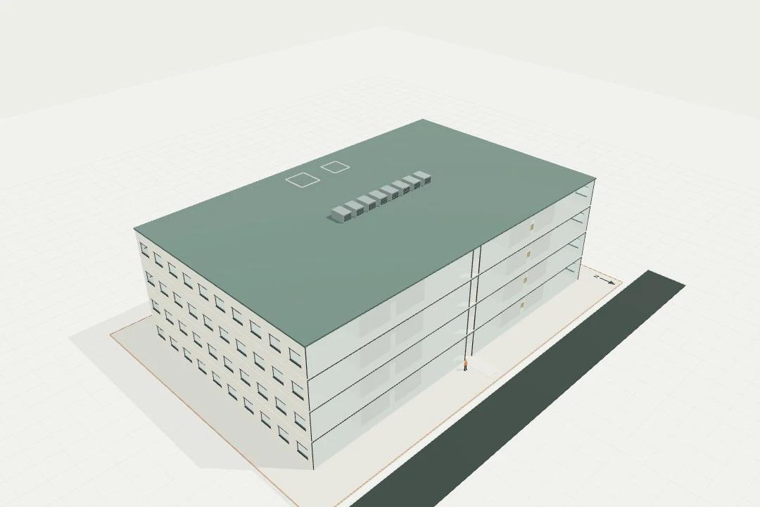 Hospital ward block, 60 beds, 4 storey