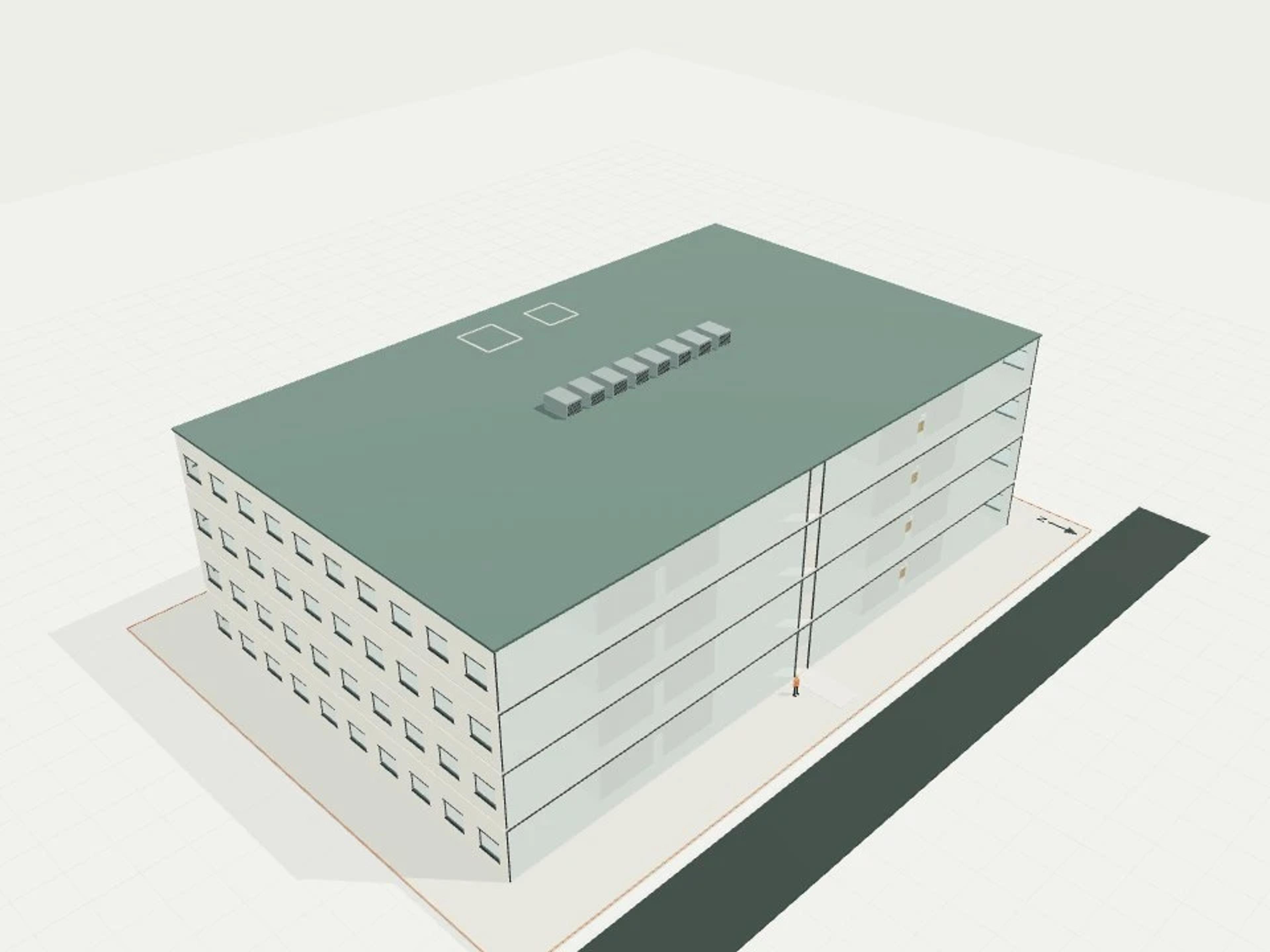 Hospital ward block, 60 beds, 4 storey