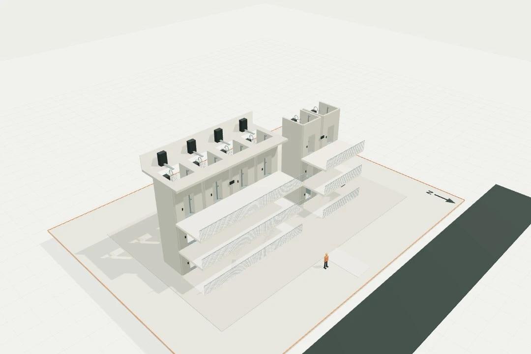 Lift cores, 2-car and 4-car sectional banks