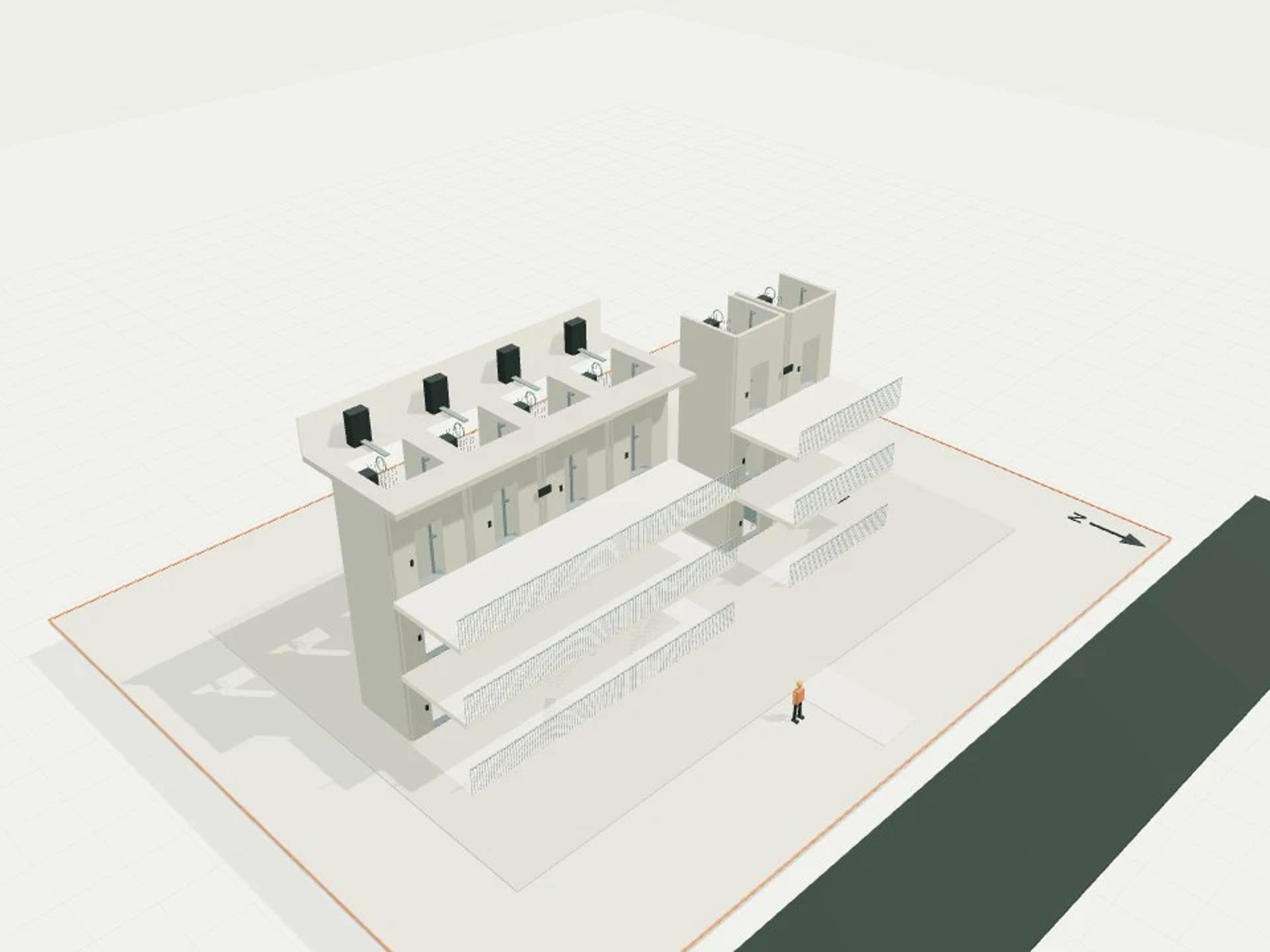 Lift cores, 2-car and 4-car sectional banks