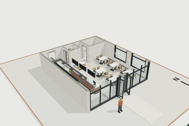 Fast-casual takeaway, 90 m², 20 seats