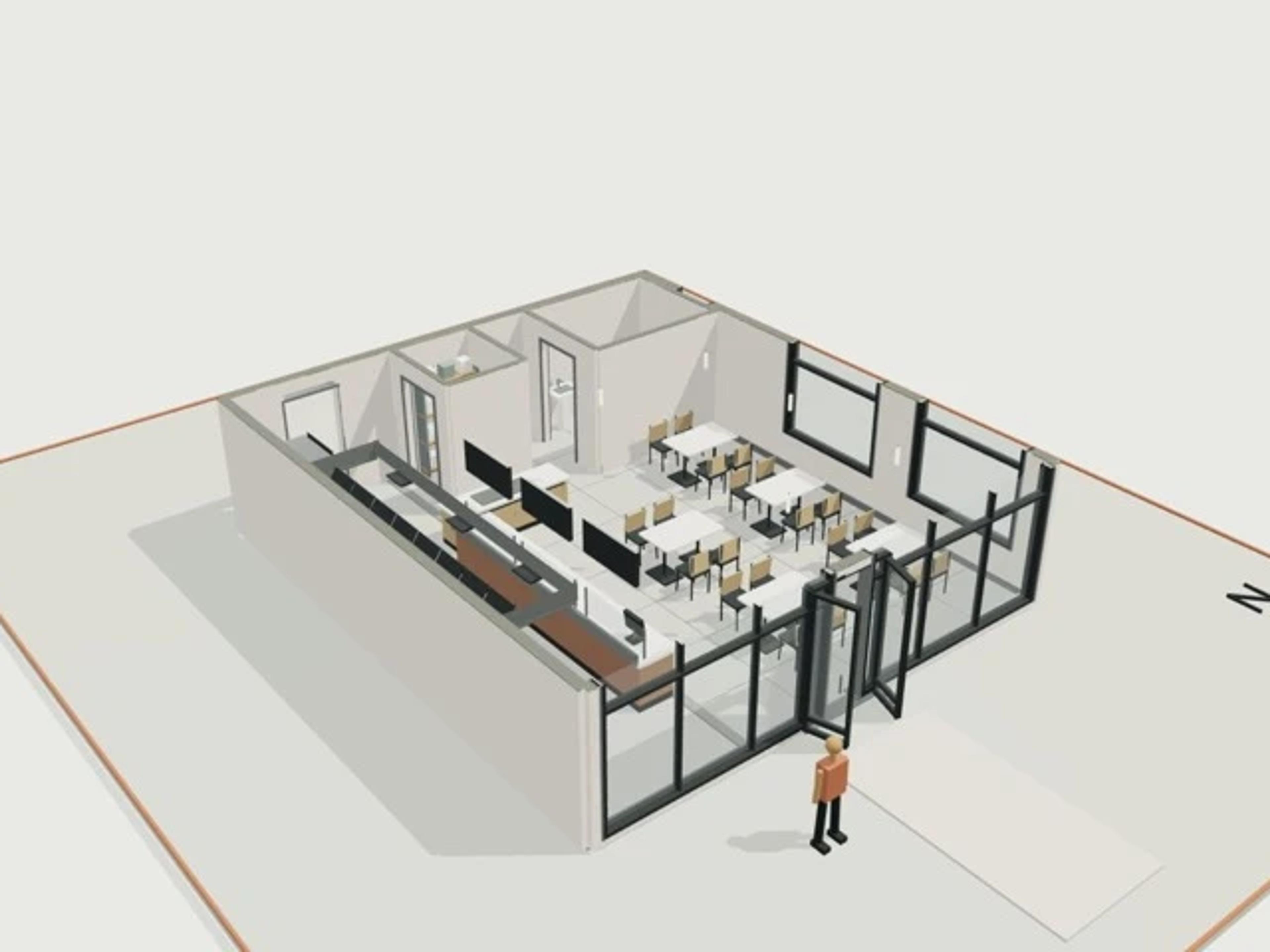 Fast-casual takeaway, 90 m², 20 seats