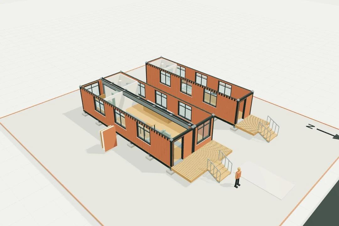 Shipping-container conversions, 1× and 2× 40 ft