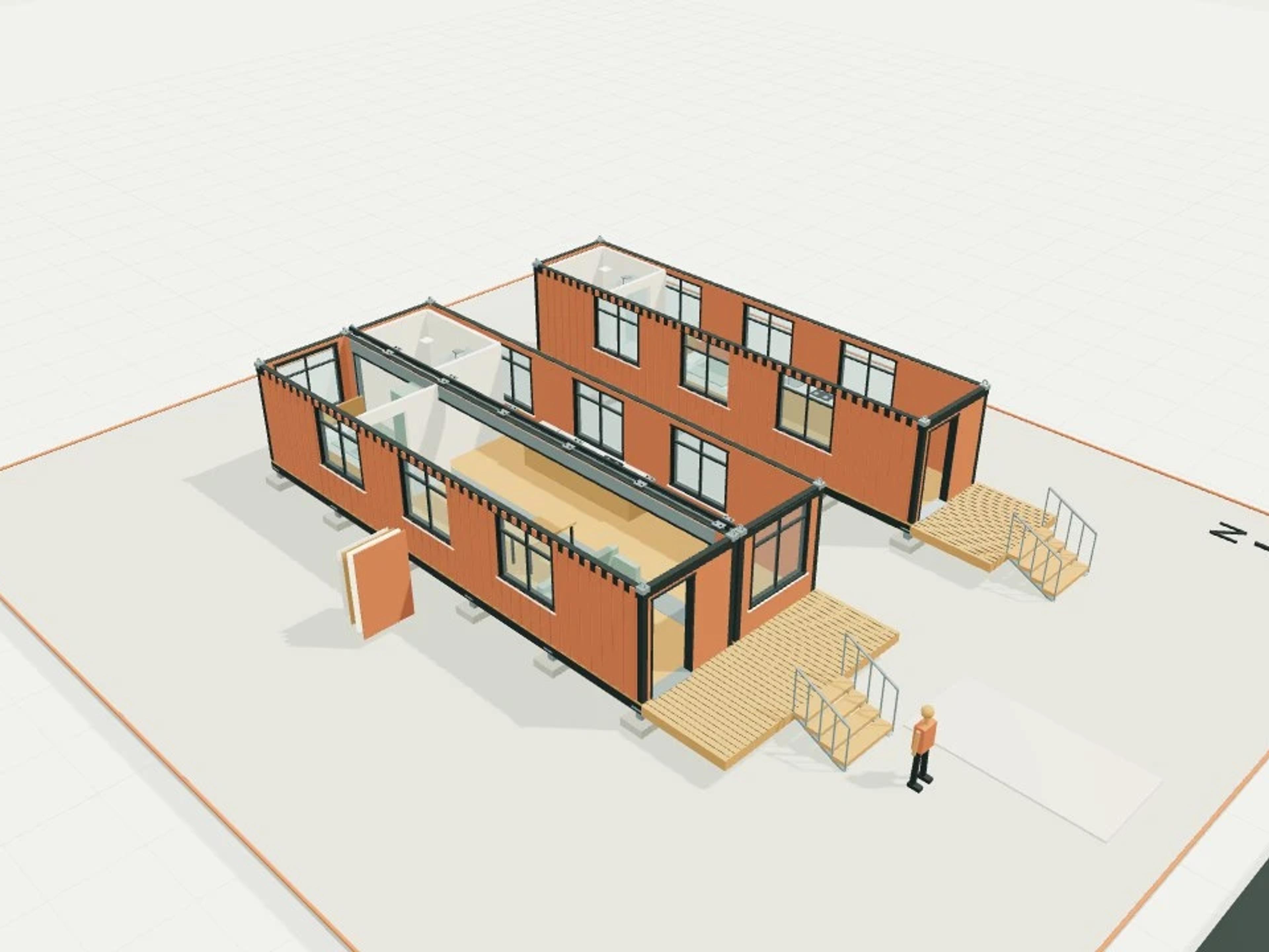 Shipping-container conversions, 1× and 2× 40 ft