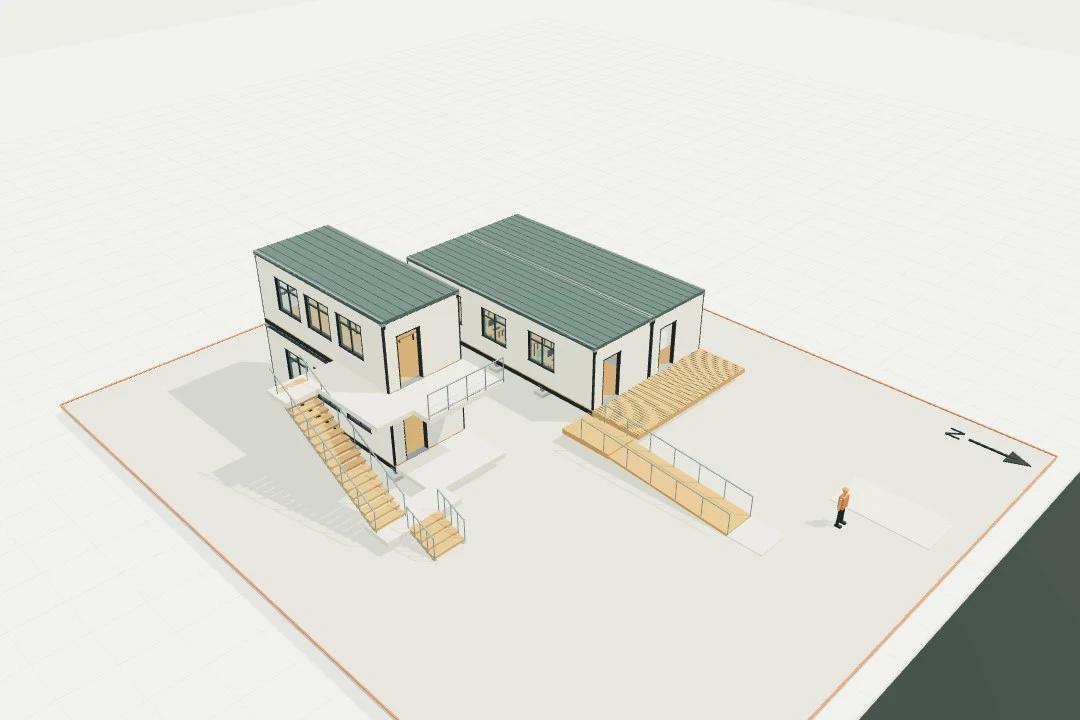 Modular classroom and stacked site office
