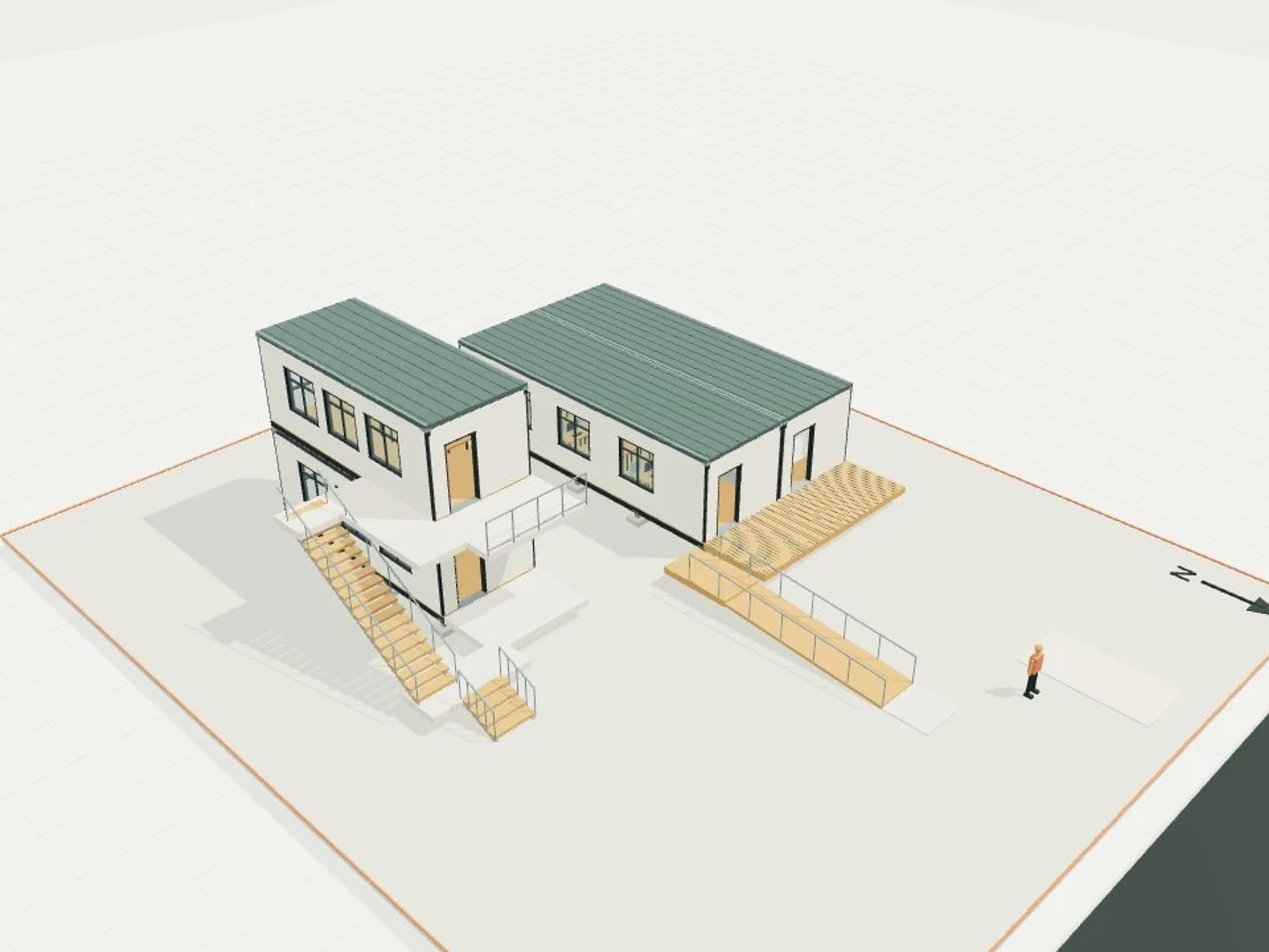 Modular classroom and stacked site office