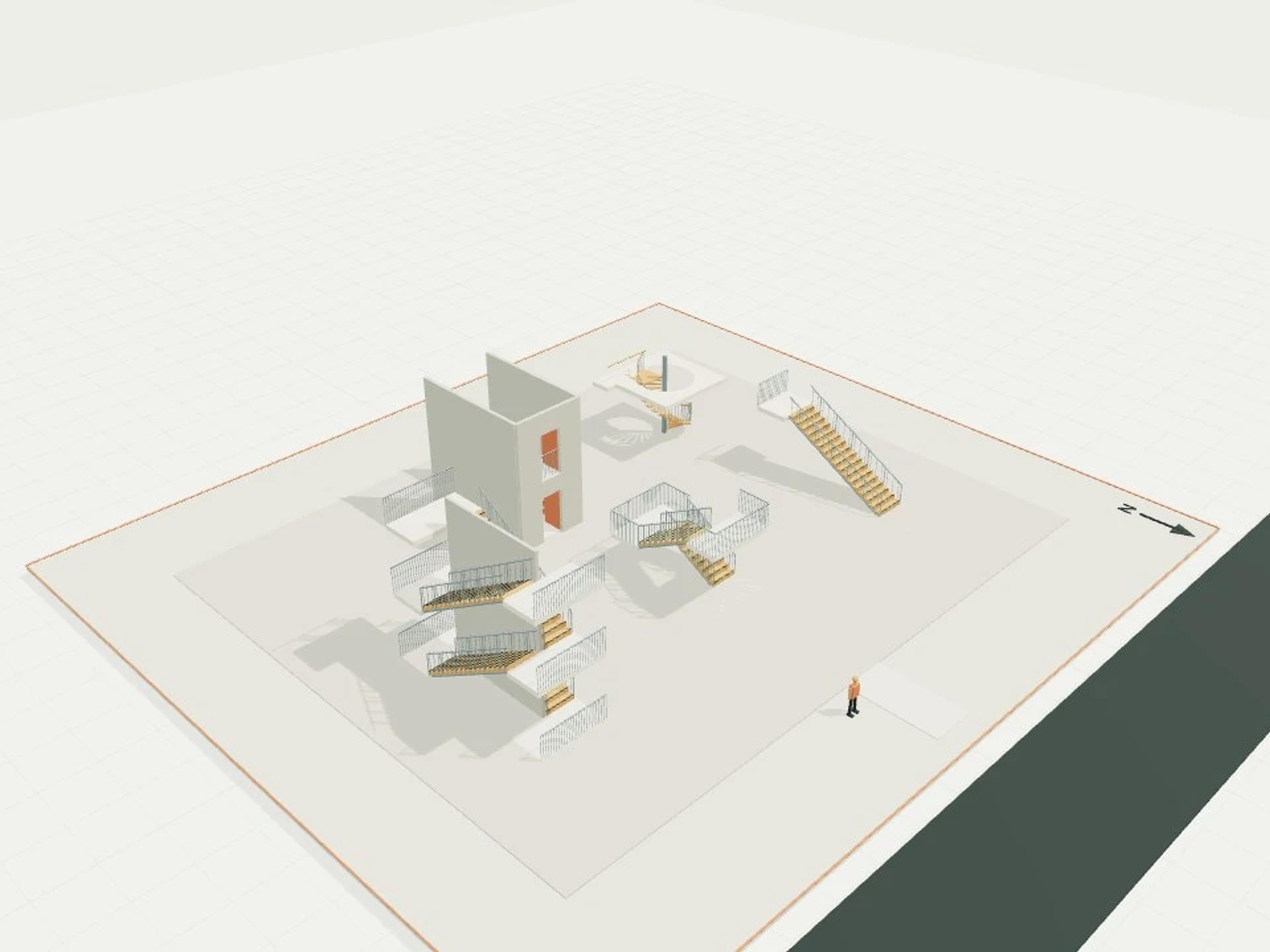 Stair atlas, five types with landings and connections