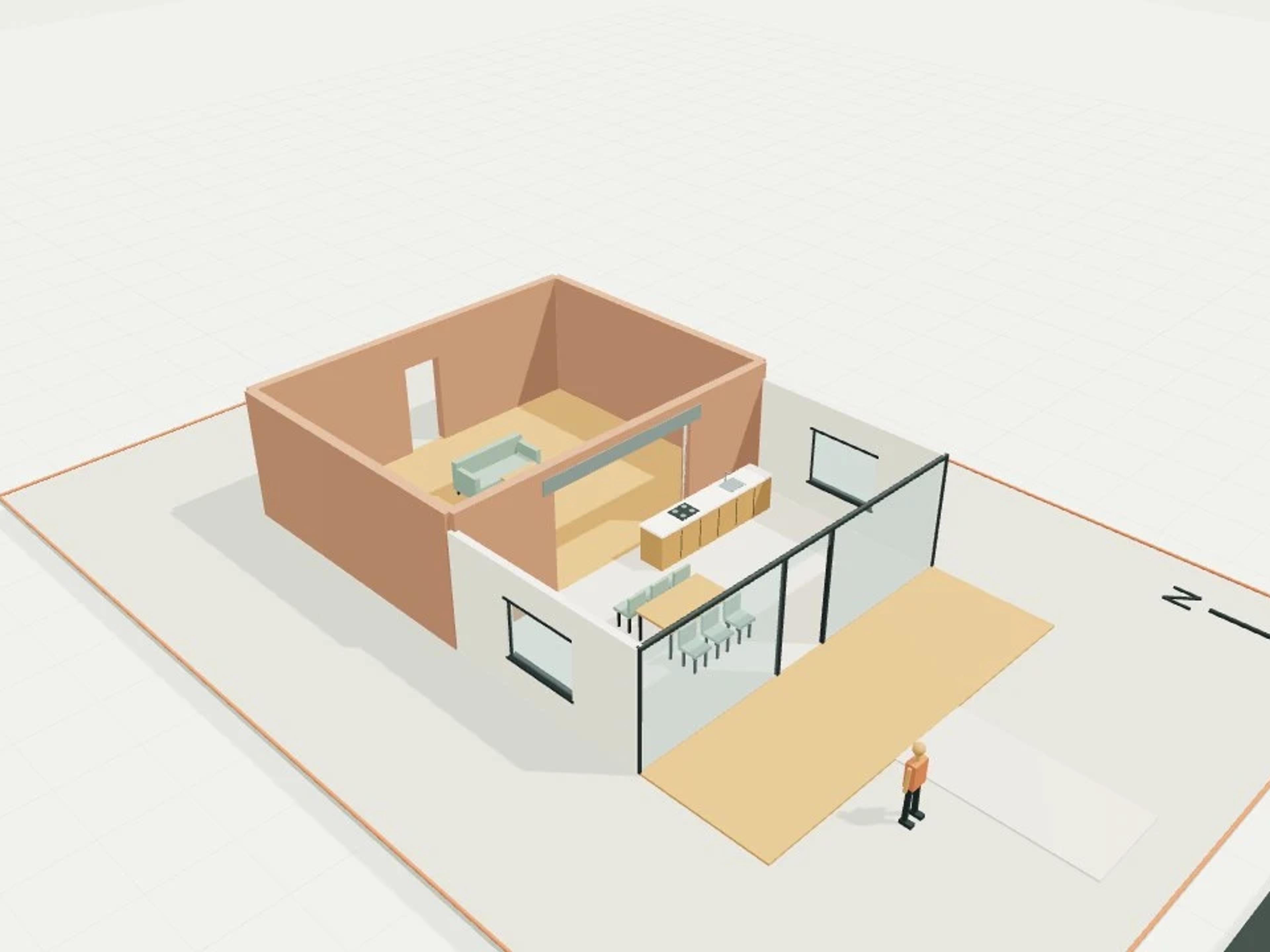 Single-storey extension, 45 m²