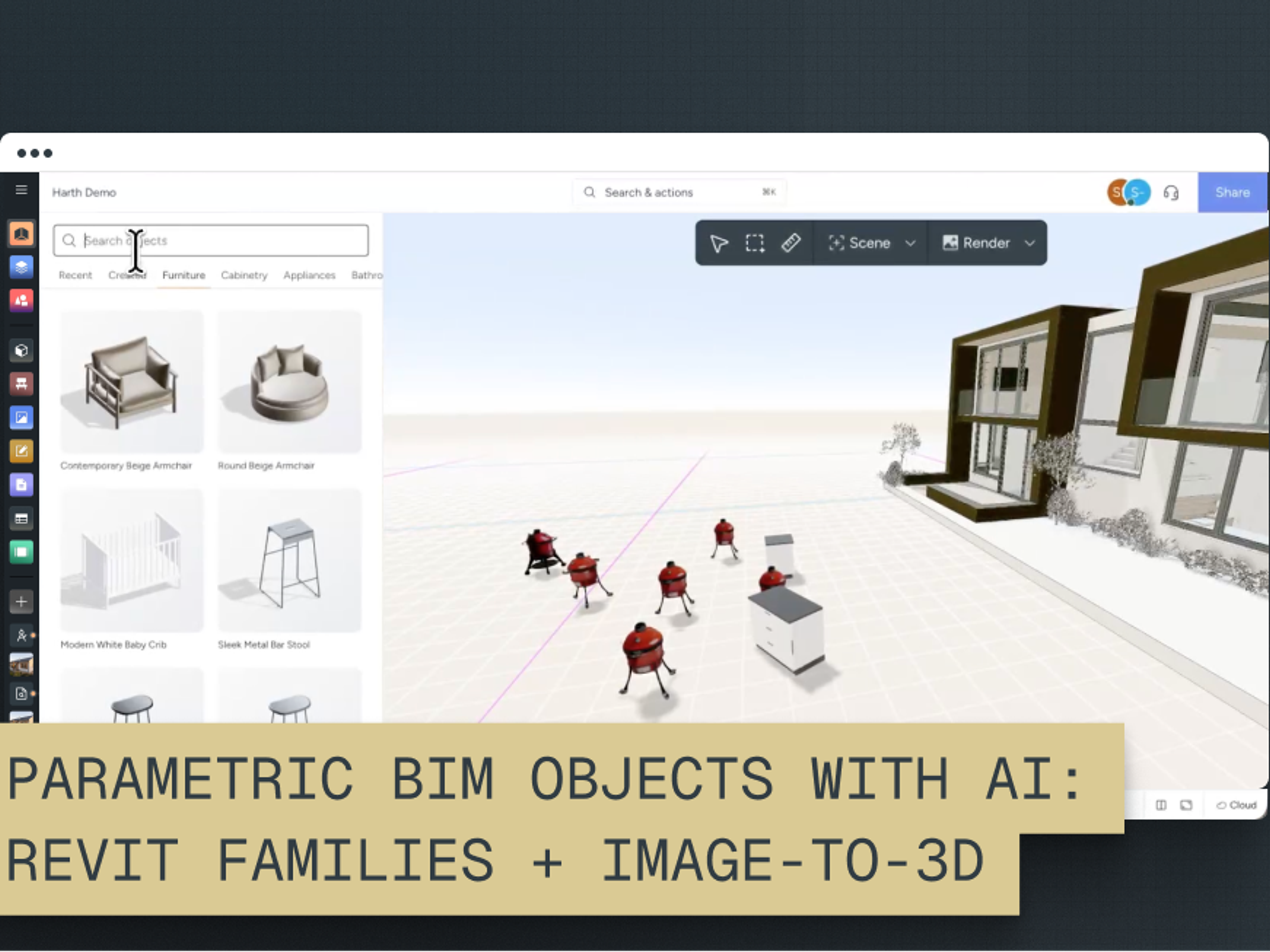 Parametric BIM Objects with AI: Revit Families + Image-to-3D