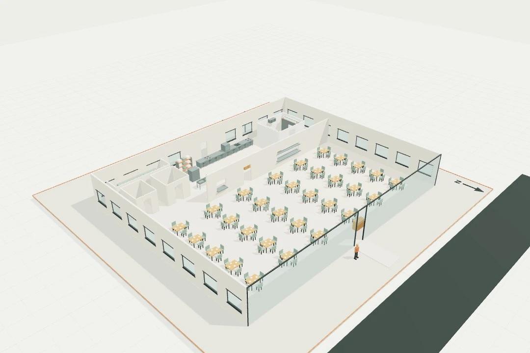 Restaurant, 120 dining seats + full service kitchen