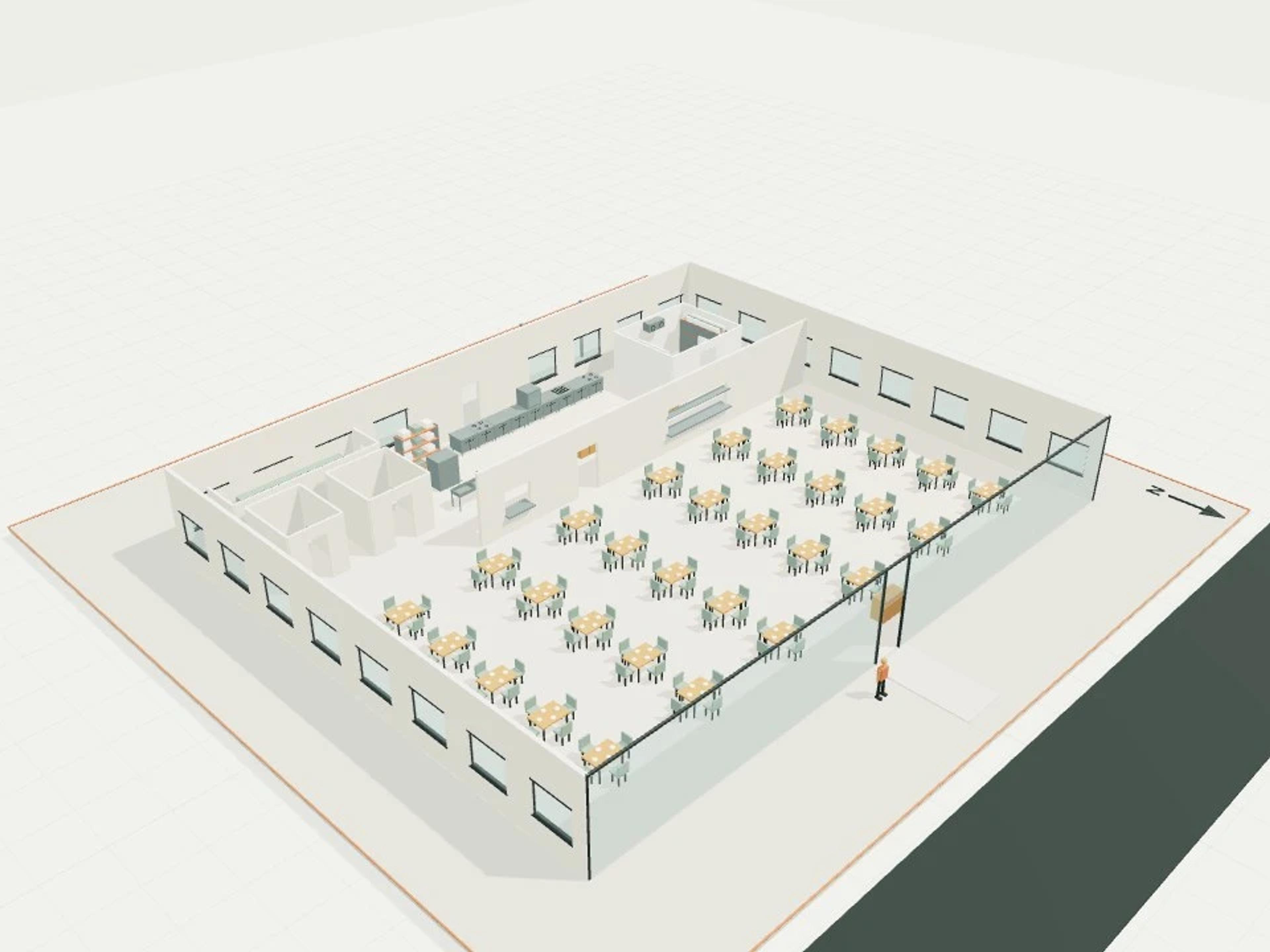 Restaurant, 120 dining seats + full service kitchen