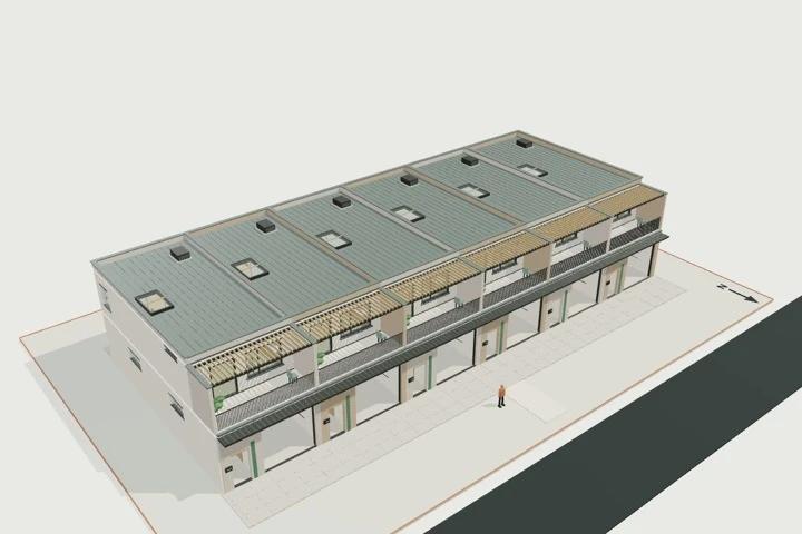Live-work units, 6 workshops + 6 dwellings