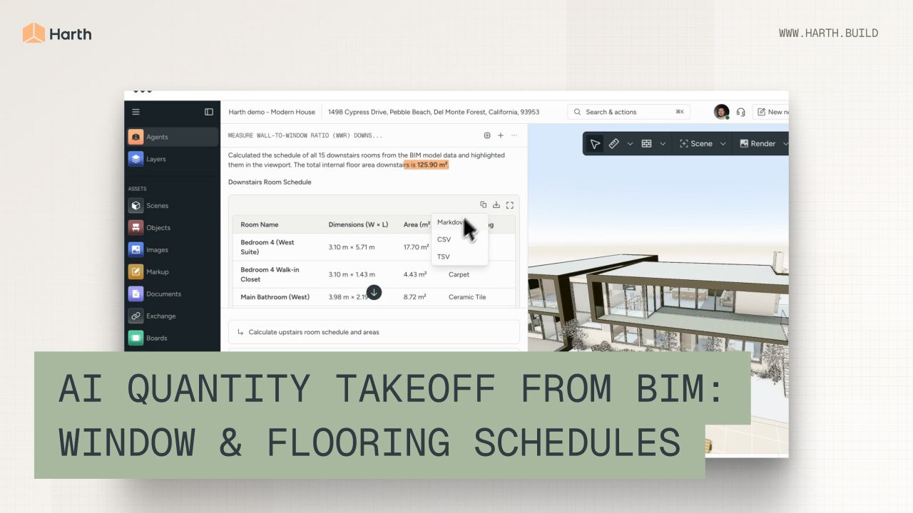 AI Quantity Takeoff from BIM: Window & Flooring Schedules