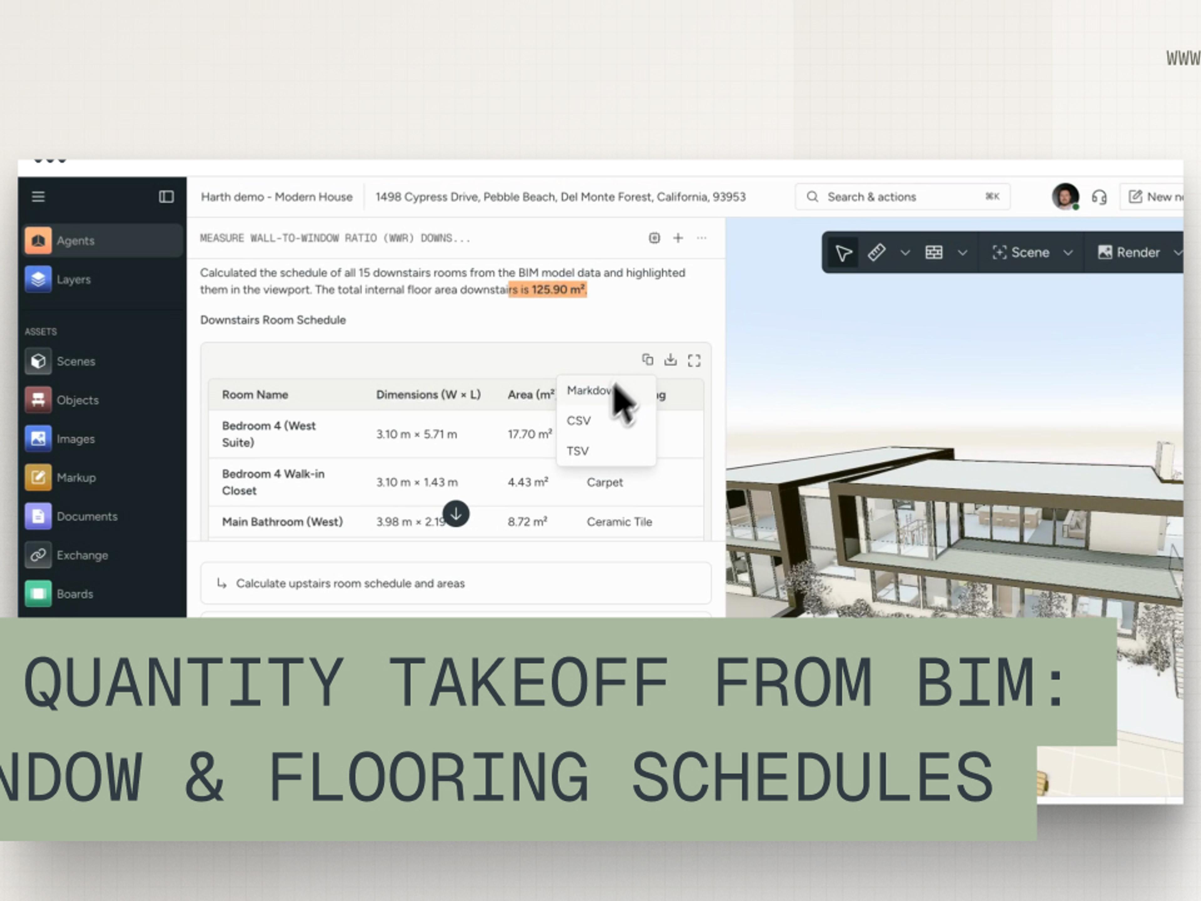 AI Quantity Takeoff from BIM: Window & Flooring Schedules