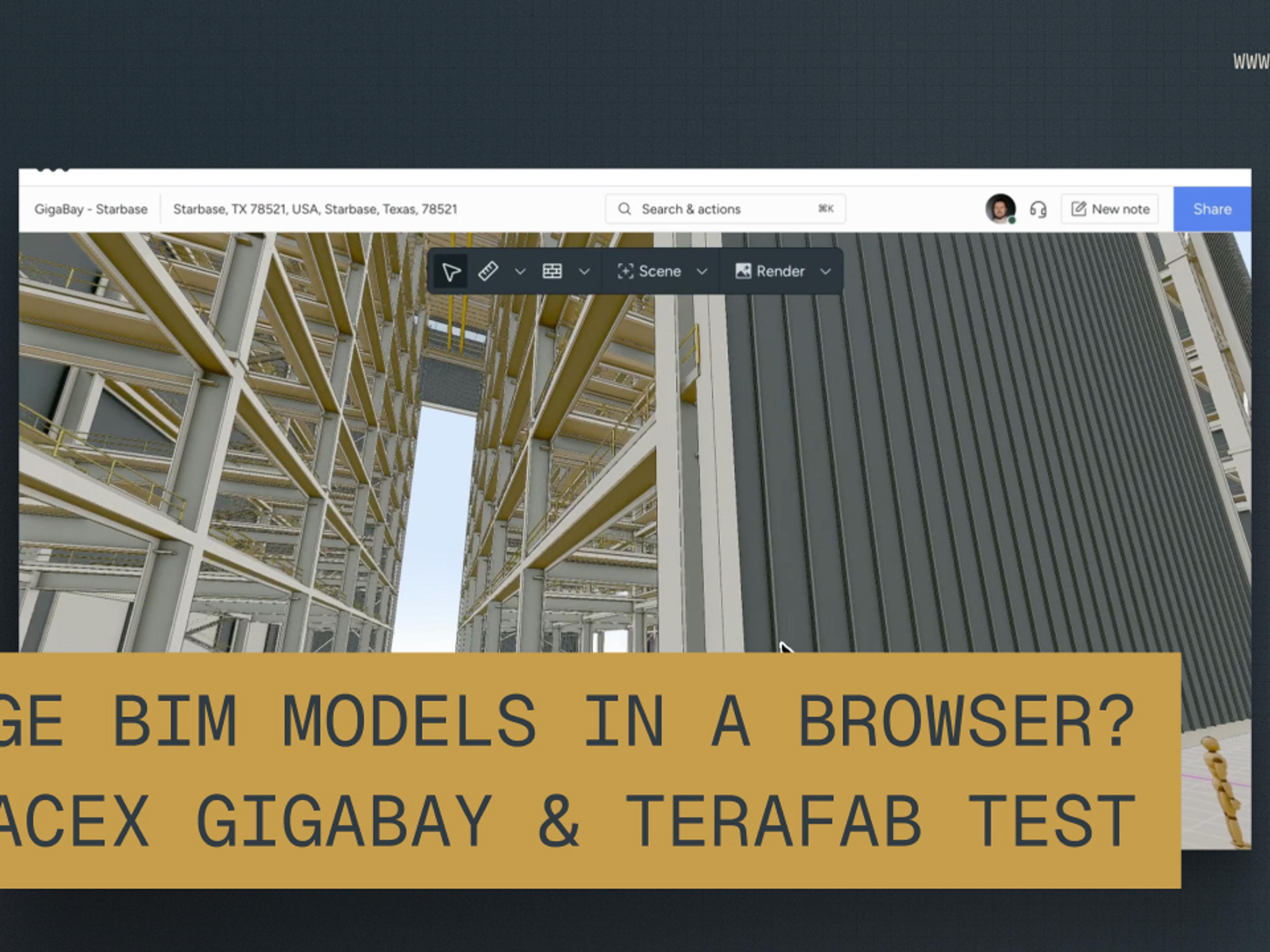 Huge BIM Models in a Browser? SpaceX GigaBay & TeraFab Stress Test