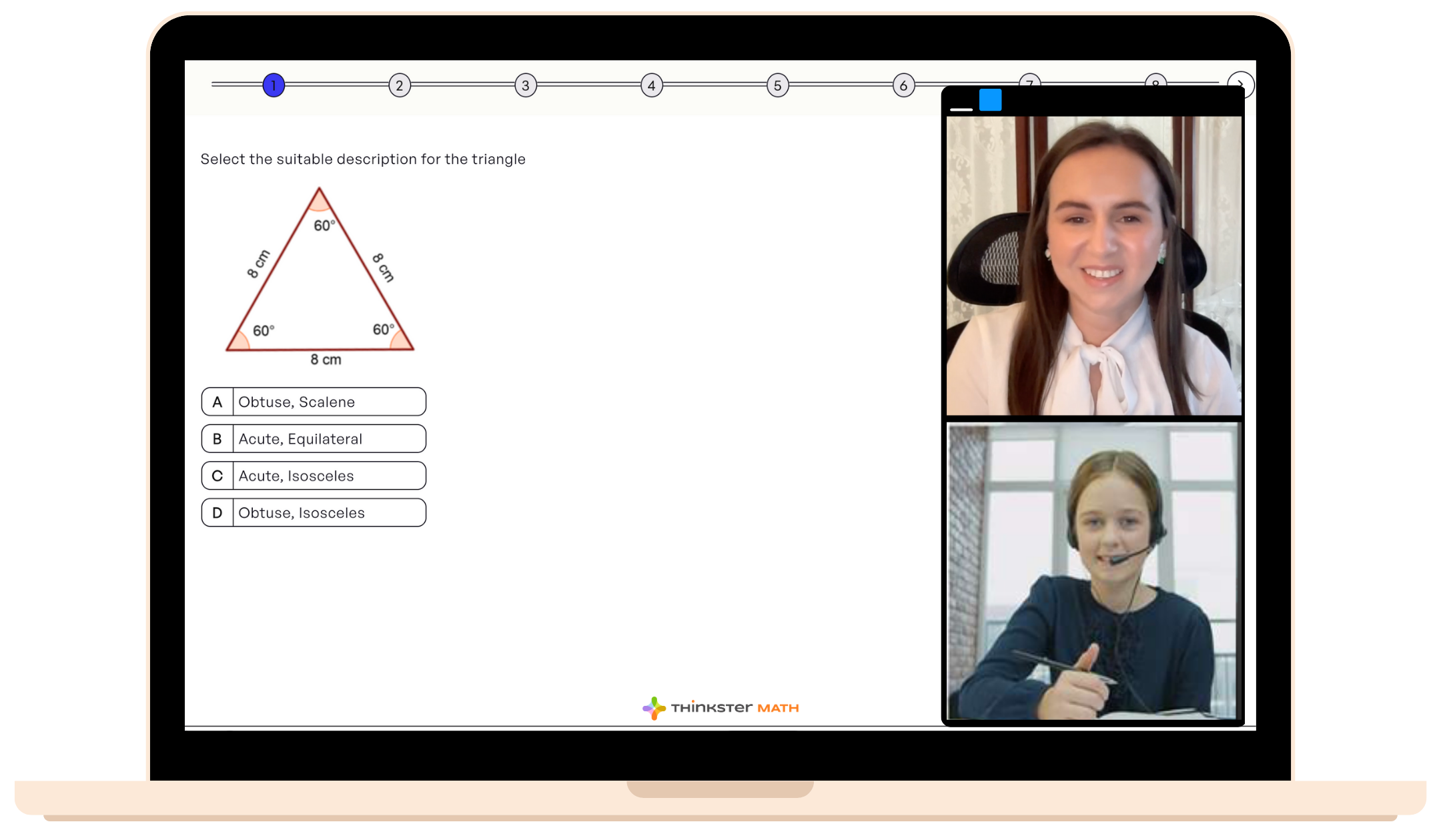 Thinkster whiteboard tutoring session with interactive math learning.